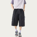 Anna-Kaci Men's Longline Athletic Shorts with Elastic Drawstring Waist Multi Zipper Pocket Design