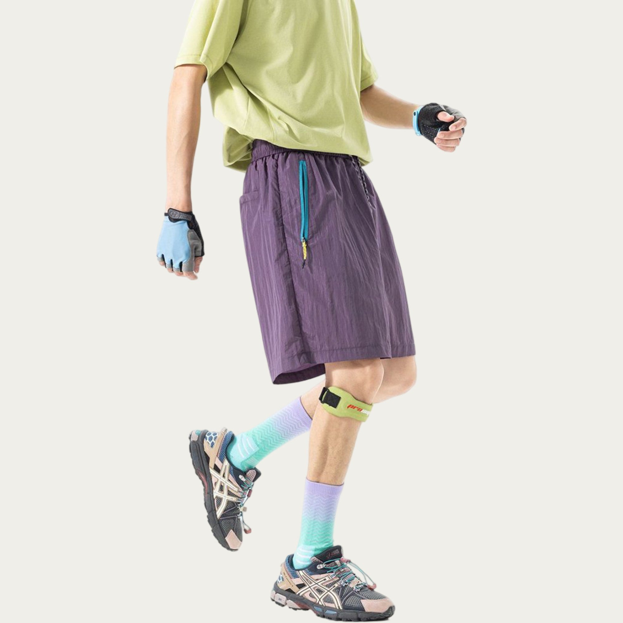 Anna-Kaci Men's Lightweight Athletic Shorts with Elastic Drawstring Waist Zipper Pocket Detail and Relaxed Fit