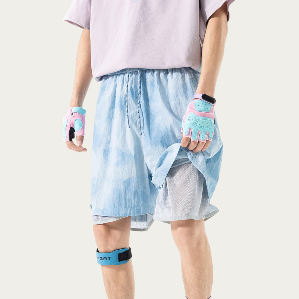 Anna-Kaci Men's Lightweight Athletic Shorts with Elastic Drawstring Waist Mesh Lining Detail and Relaxed Fit