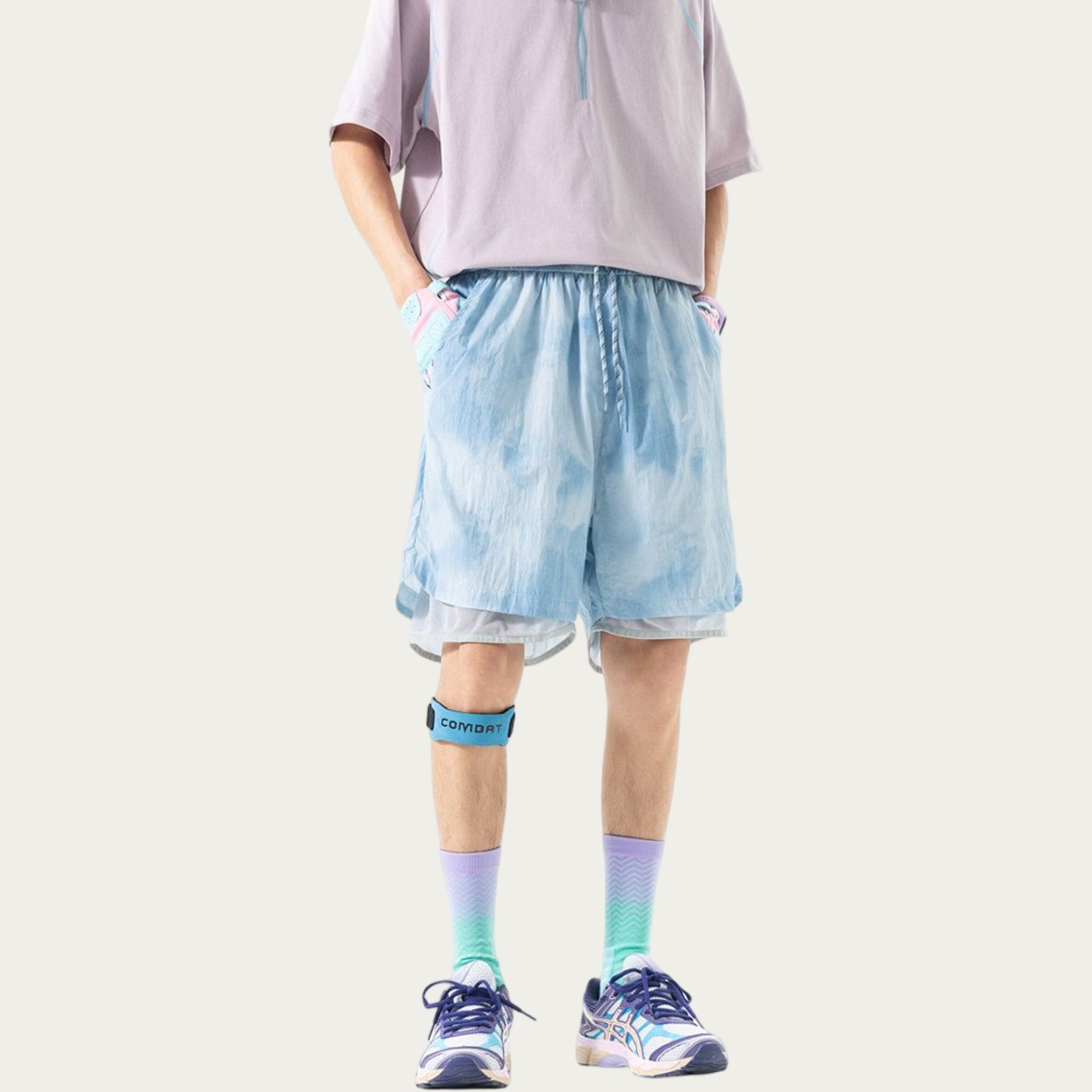 Anna-Kaci Men's Lightweight Athletic Shorts with Elastic Drawstring Waist Mesh Lining Detail and Relaxed Fit
