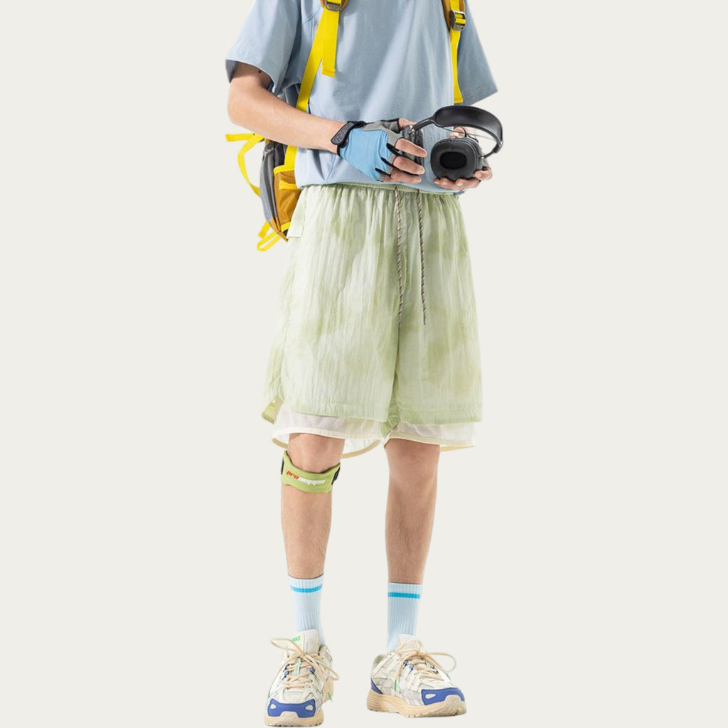Anna-Kaci Men's Lightweight Athletic Shorts with Elastic Drawstring Waist Mesh Lining Detail and Relaxed Fit
