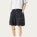 Anna-Kaci Men's Lightweight Cargo Athletic Shorts with Elastic Drawstring Waist Flap Pocket Design