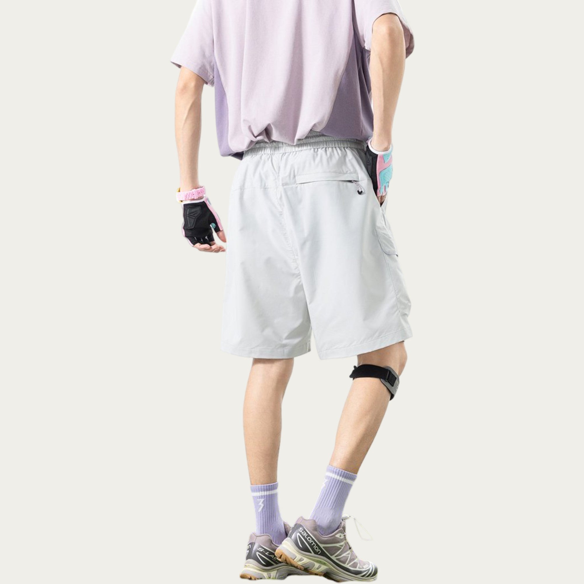 Anna-Kaci Men's Lightweight Cargo Athletic Shorts with Elastic Drawstring Waist Flap Pocket Design