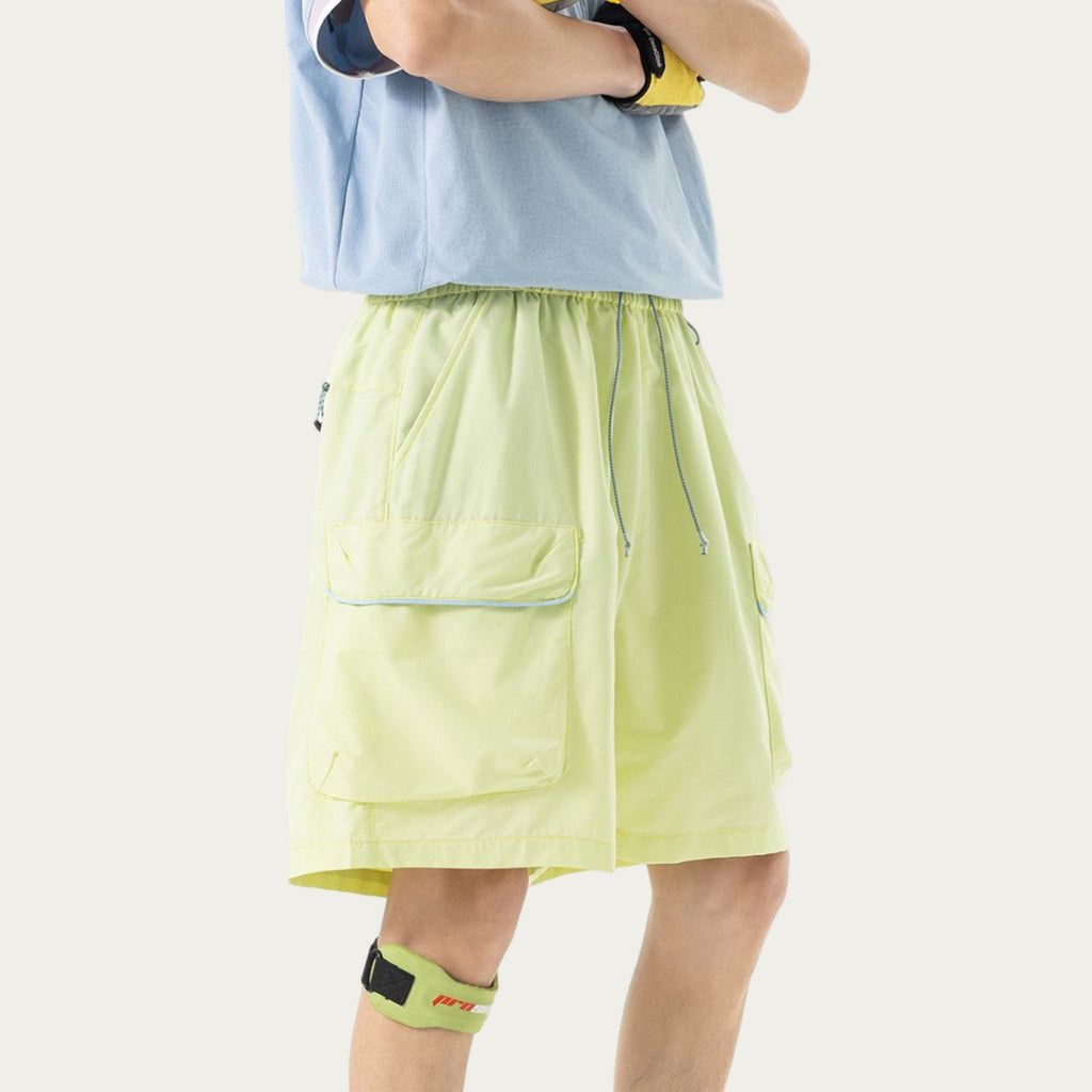 Anna-Kaci Men's Lightweight Cargo Athletic Shorts with Elastic Drawstring Waist Flap Pocket Design
