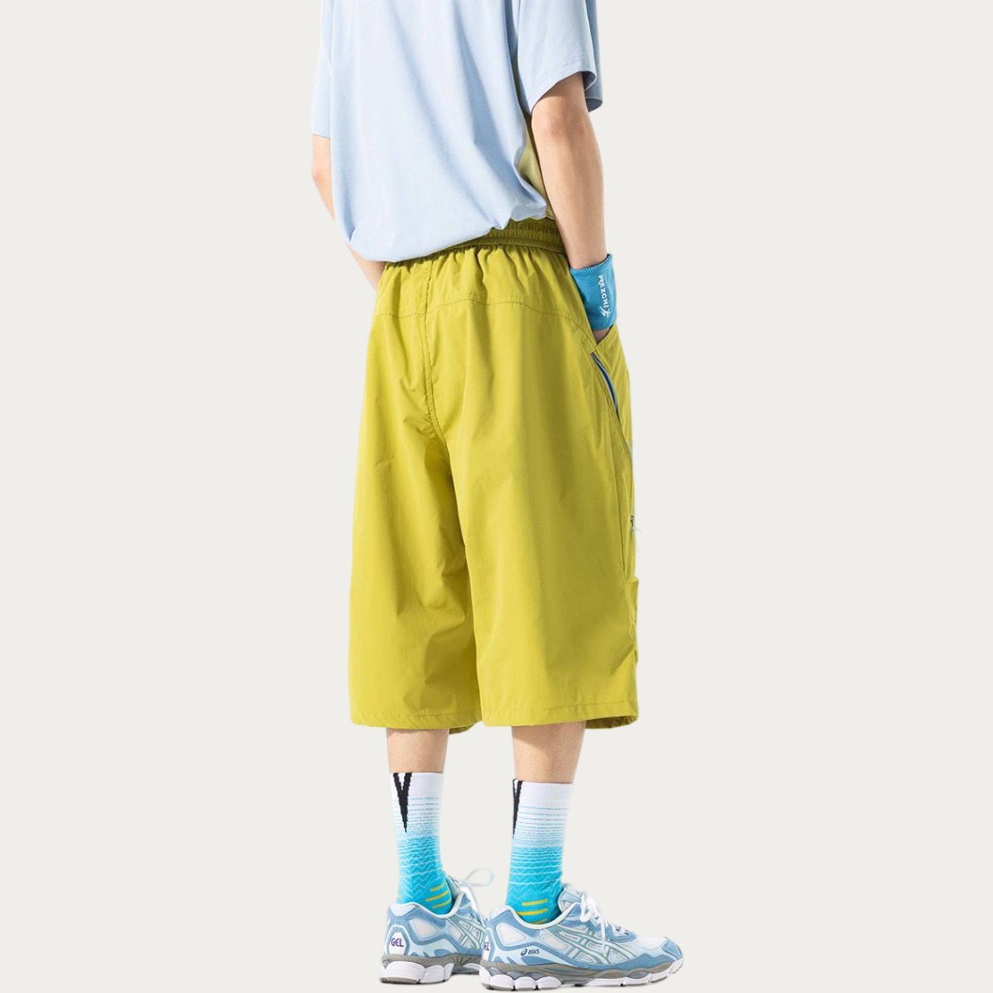 Anna-Kaci Men's Lightweight Cargo Athletic Shorts with Elastic Drawstring Waist Multi Pocket Design