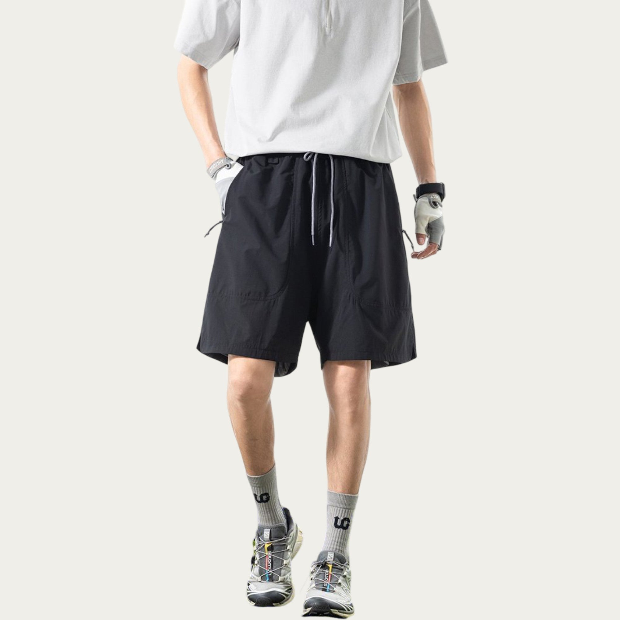 Anna-Kaci Men's Lightweight Athletic Shorts with Elastic Drawstring Waistband Relaxed Fit and Side Pocket