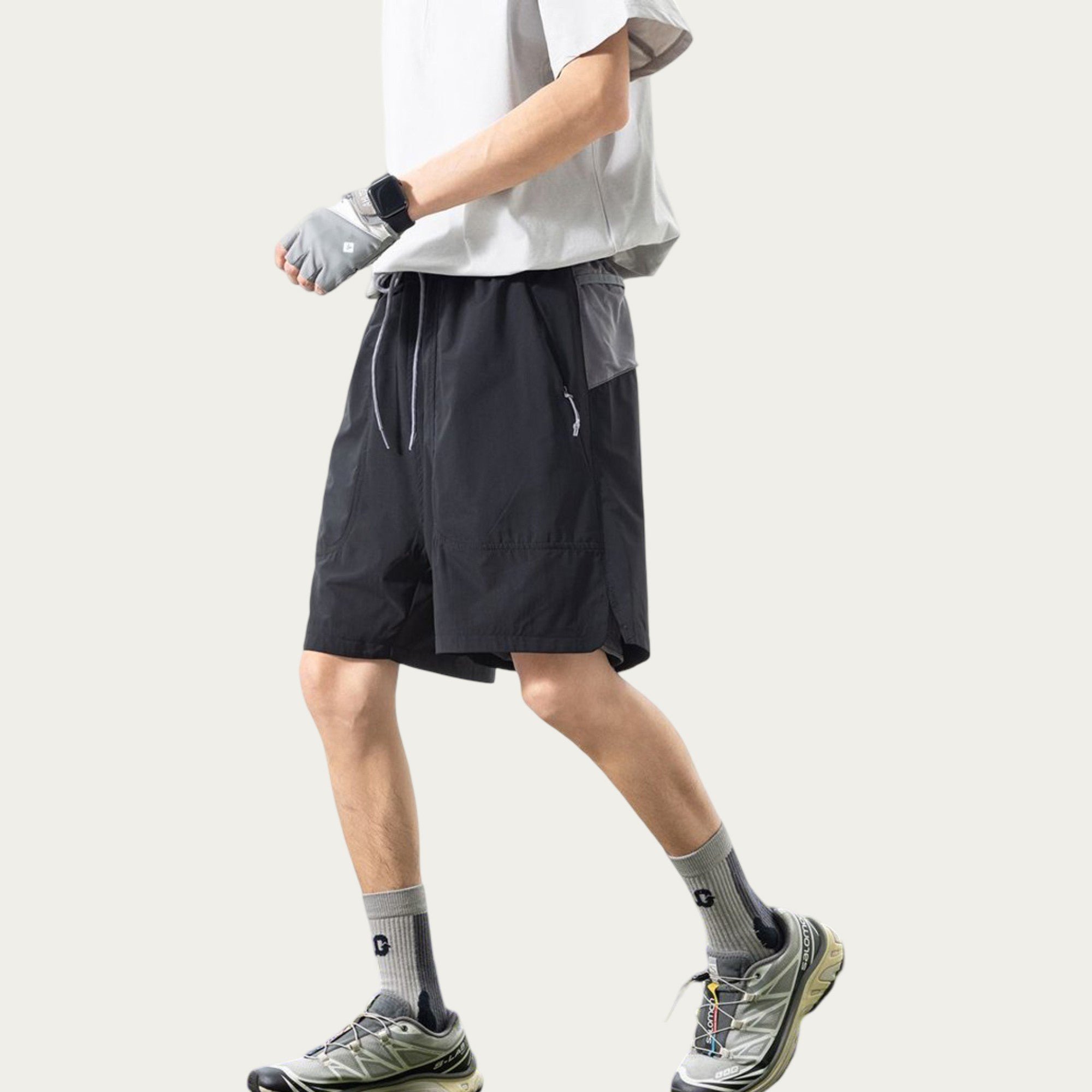 Anna-Kaci Men's Lightweight Athletic Shorts with Elastic Drawstring Waistband Relaxed Fit and Side Pocket