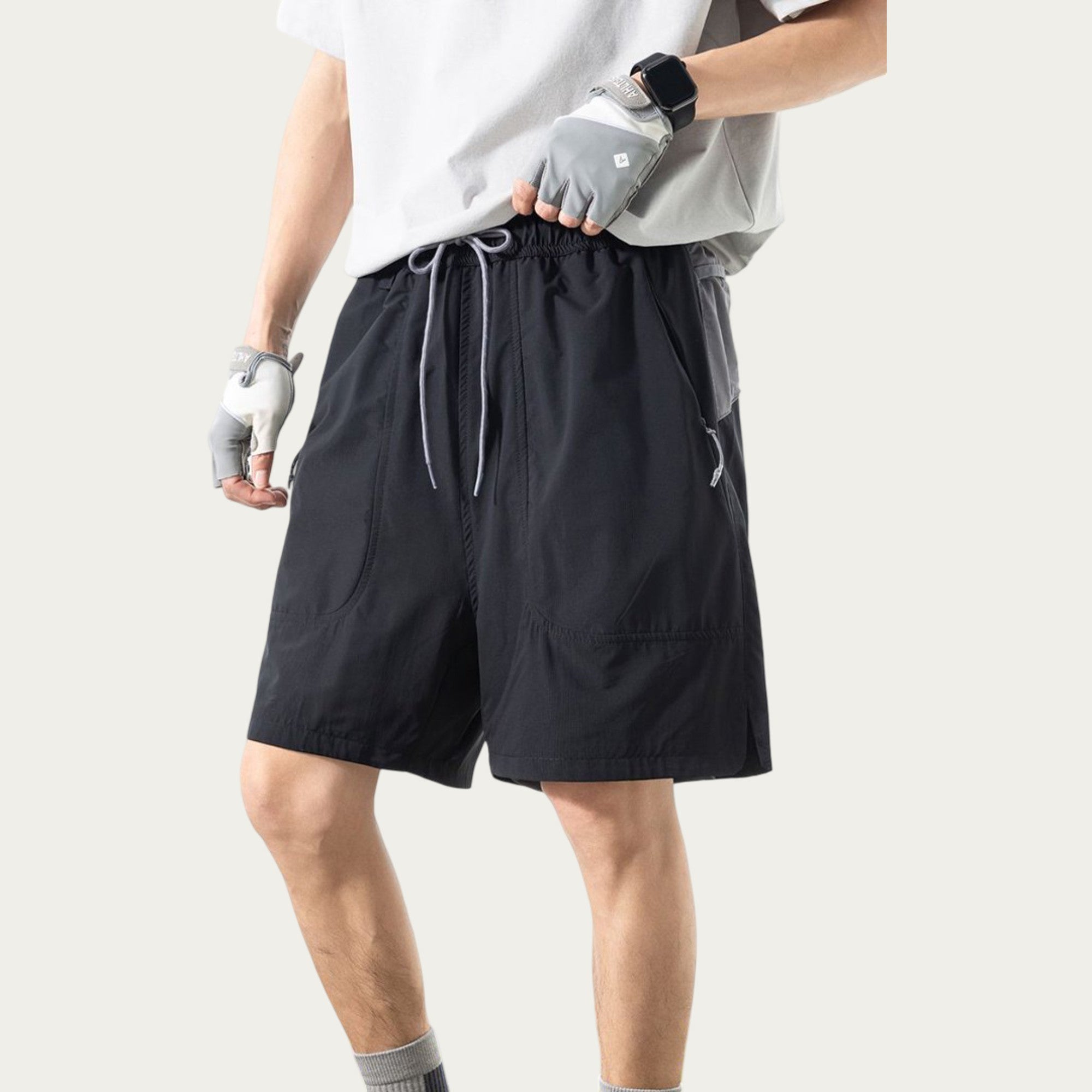 Anna-Kaci Men's Lightweight Athletic Shorts with Elastic Drawstring Waistband Relaxed Fit and Side Pocket