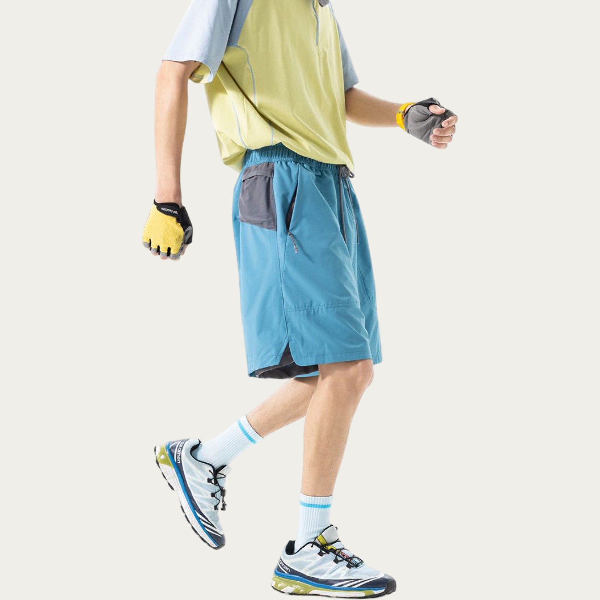 Anna-Kaci Men's Lightweight Athletic Shorts with Elastic Drawstring Waistband Relaxed Fit and Side Pocket