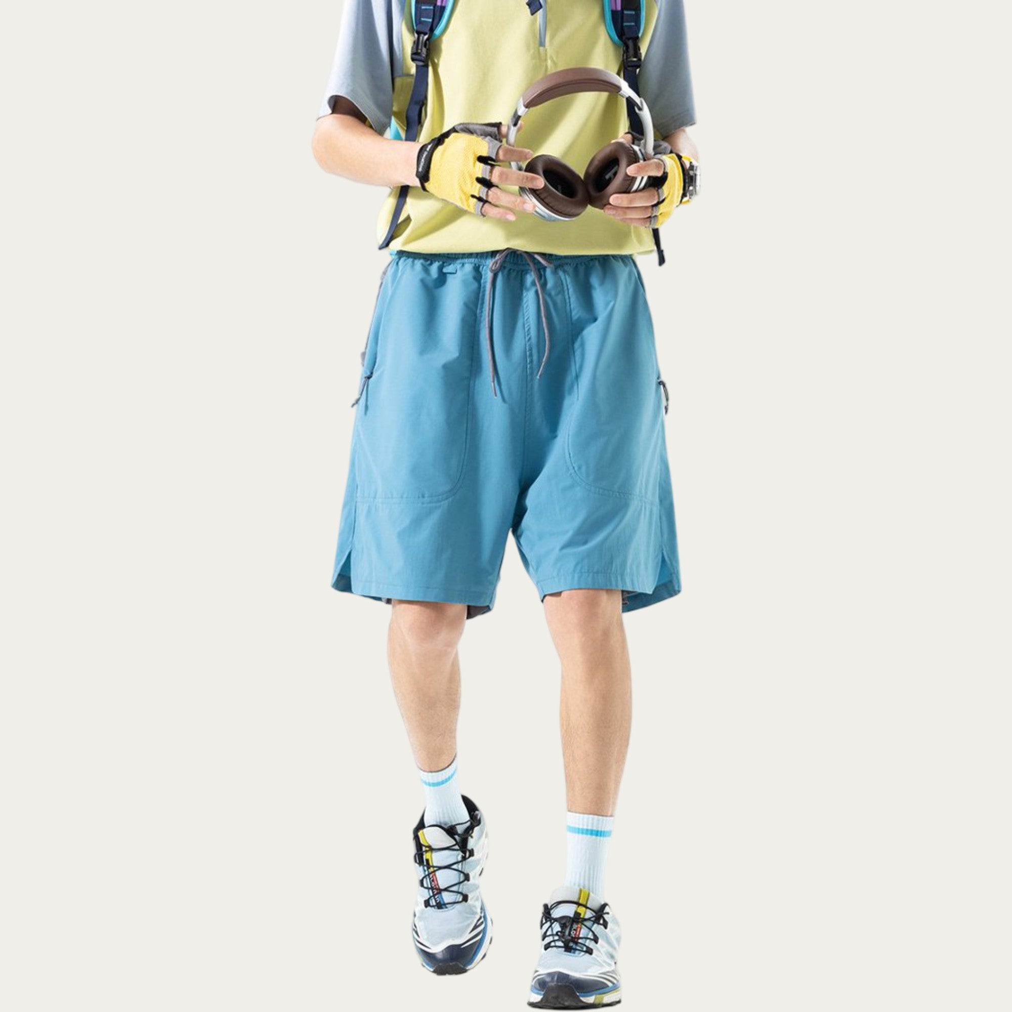 Anna-Kaci Men's Lightweight Athletic Shorts with Elastic Drawstring Waistband Relaxed Fit and Side Pocket