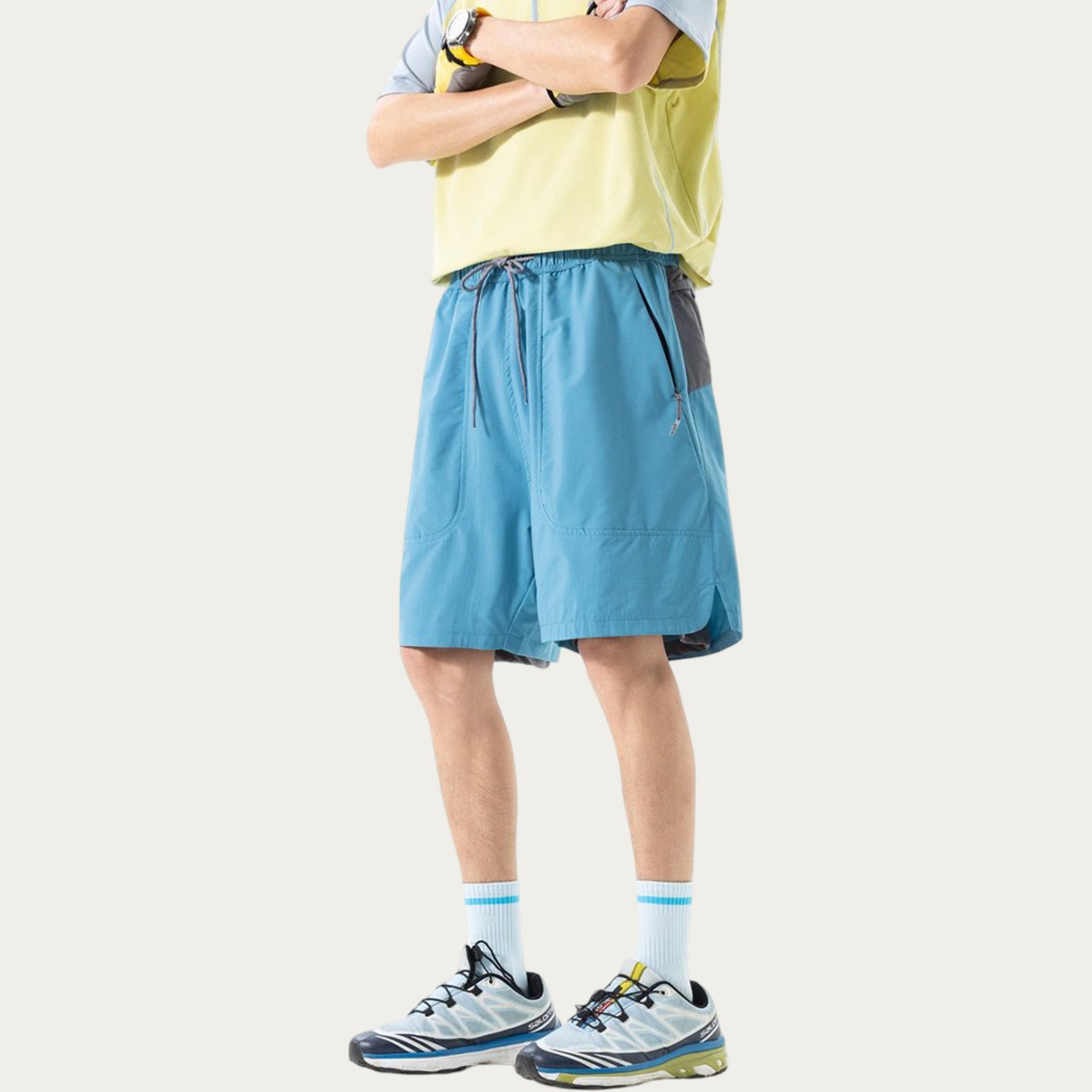 Anna-Kaci Men's Lightweight Athletic Shorts with Elastic Drawstring Waistband Relaxed Fit and Side Pocket