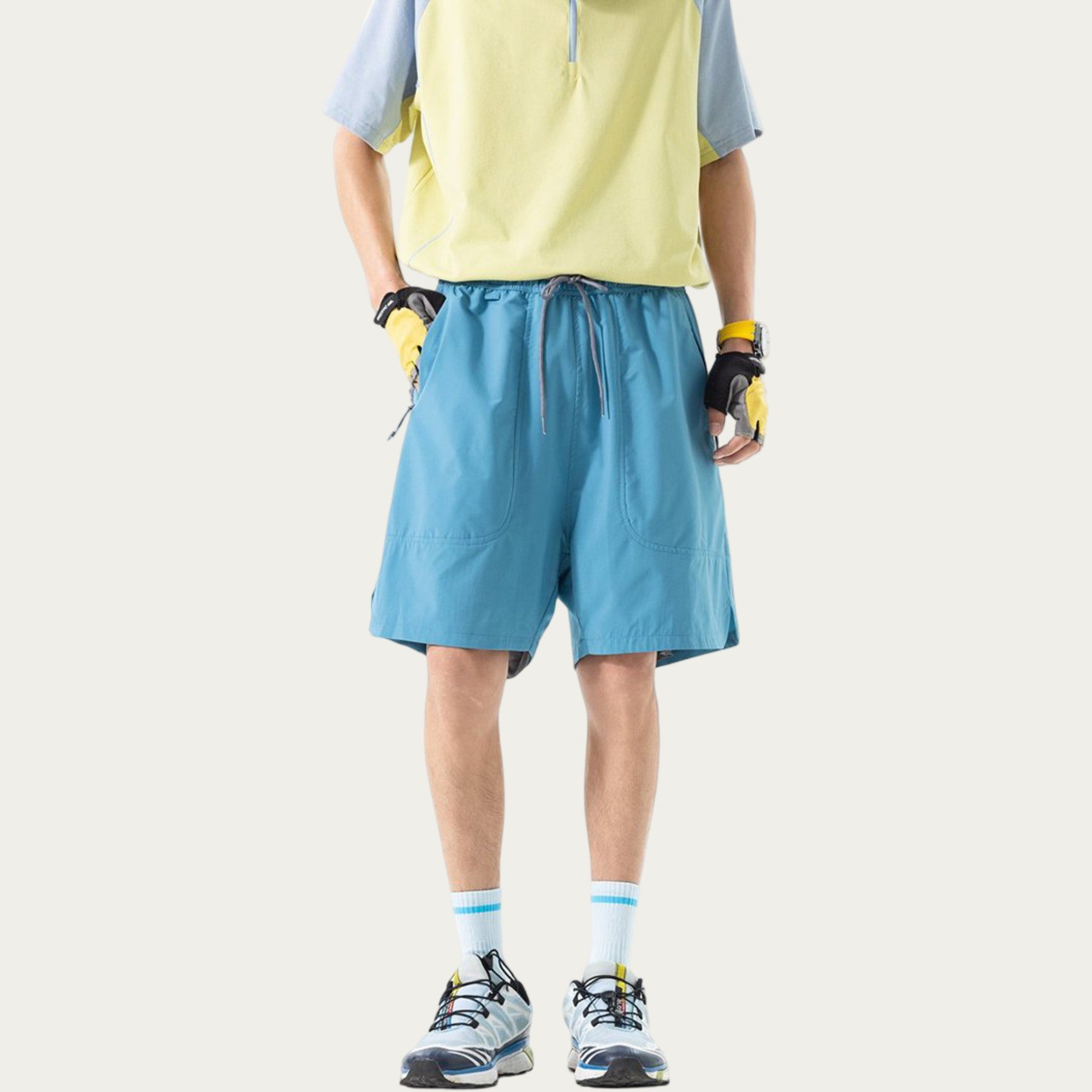 Anna-Kaci Men's Lightweight Athletic Shorts with Elastic Drawstring Waistband Relaxed Fit and Side Pocket