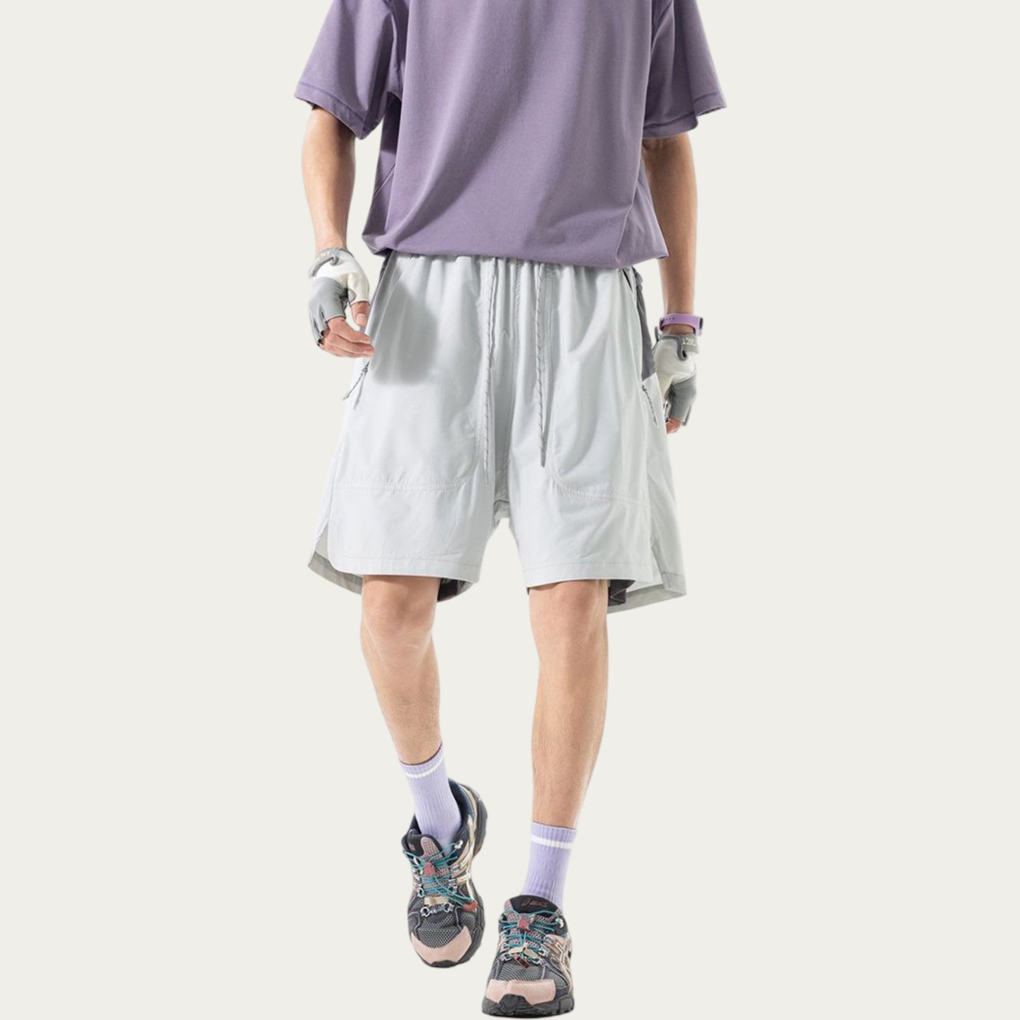 Anna-Kaci Men's Lightweight Athletic Shorts with Elastic Drawstring Waistband Relaxed Fit and Side Pocket