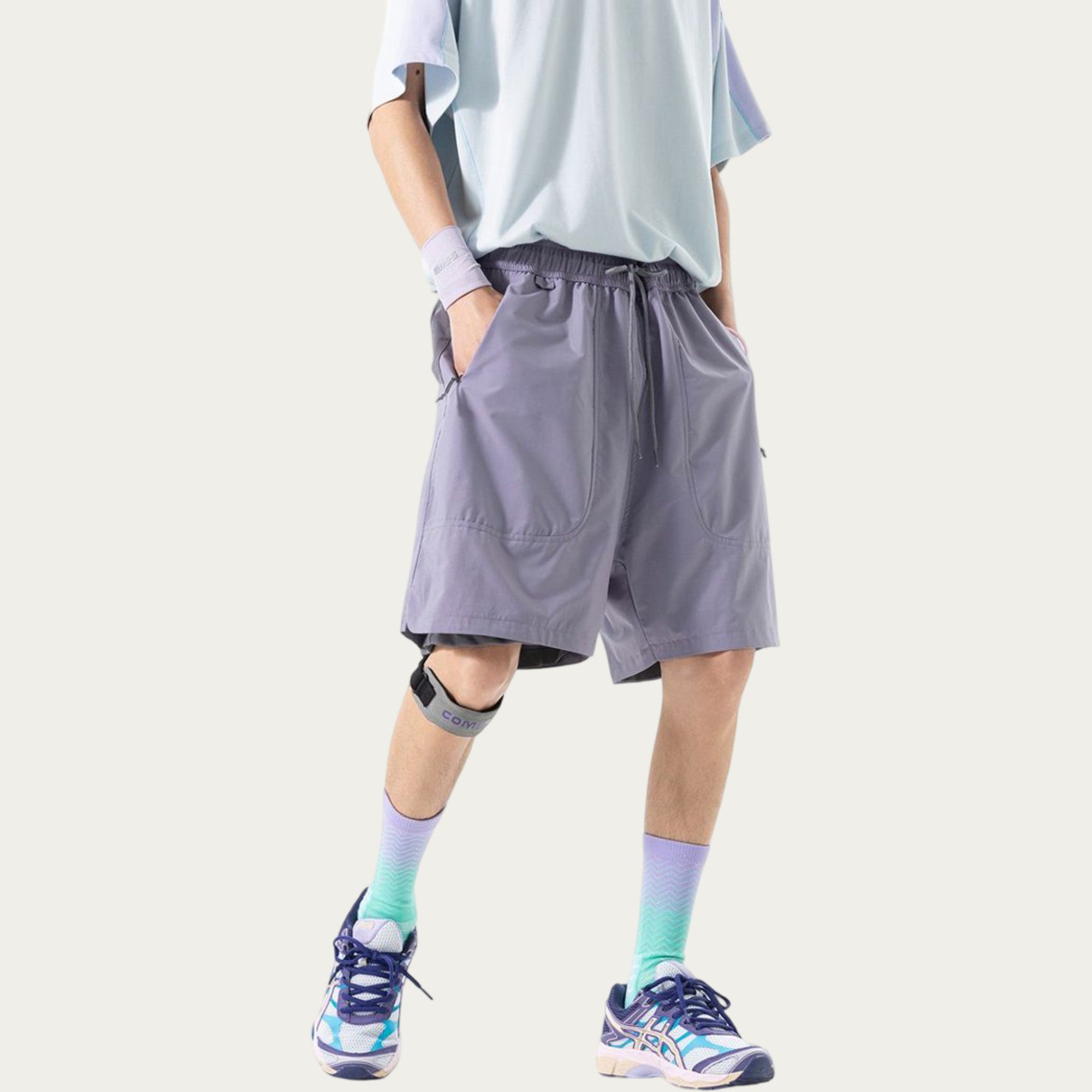 Anna-Kaci Men's Lightweight Athletic Shorts with Elastic Drawstring Waistband Relaxed Fit and Side Pocket