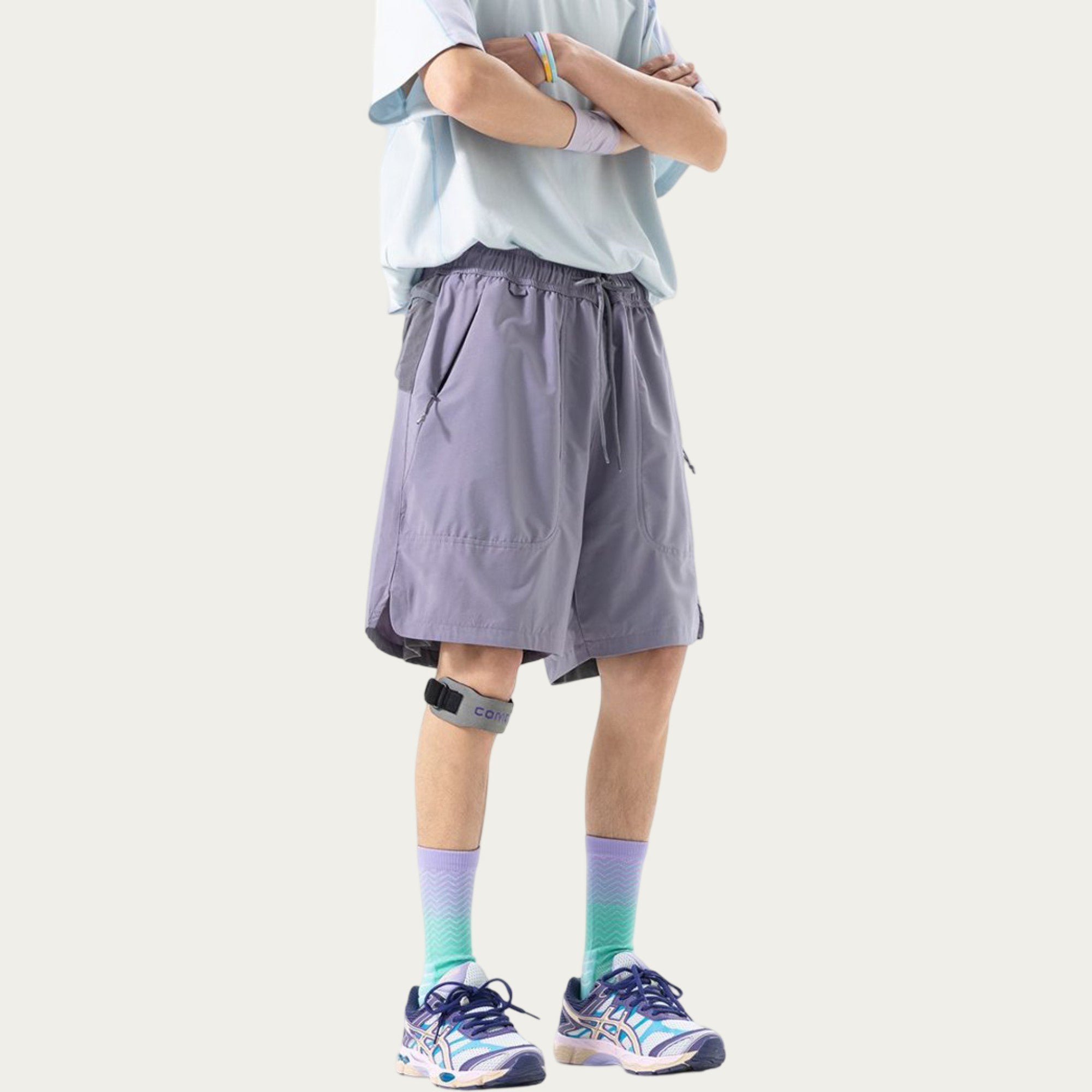 Anna-Kaci Men's Lightweight Athletic Shorts with Elastic Drawstring Waistband Relaxed Fit and Side Pocket