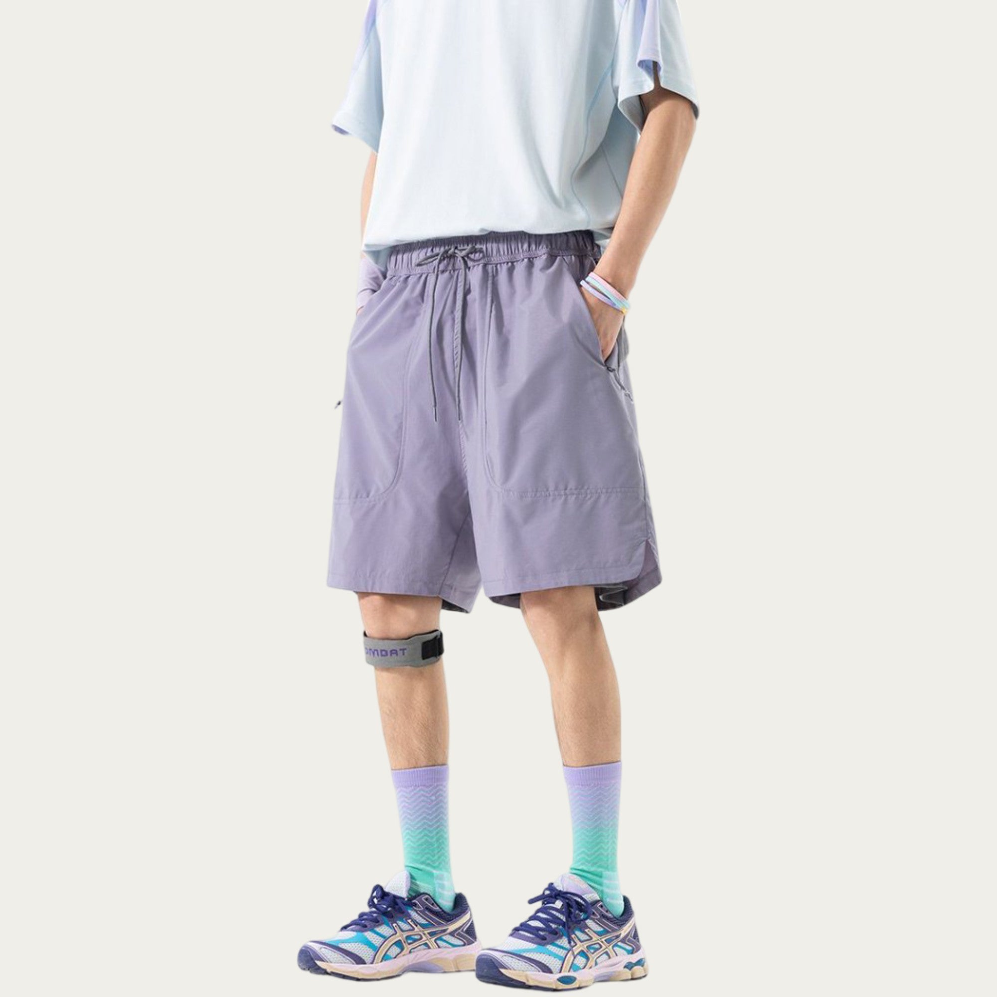 Anna-Kaci Men's Lightweight Athletic Shorts with Elastic Drawstring Waistband Relaxed Fit and Side Pocket