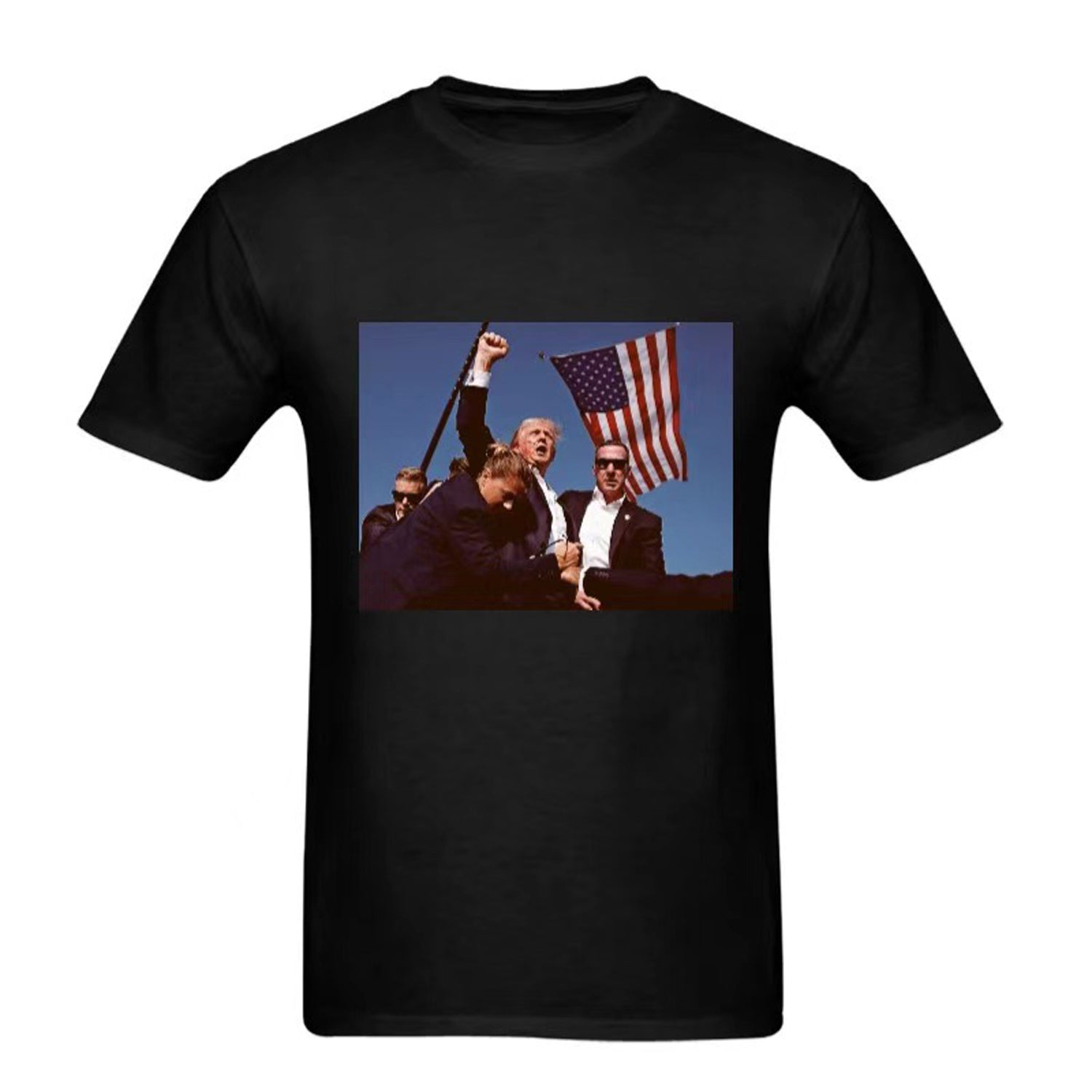 Camiseta gráfica de verano con estampado de bandera patriótica e imagen histórica