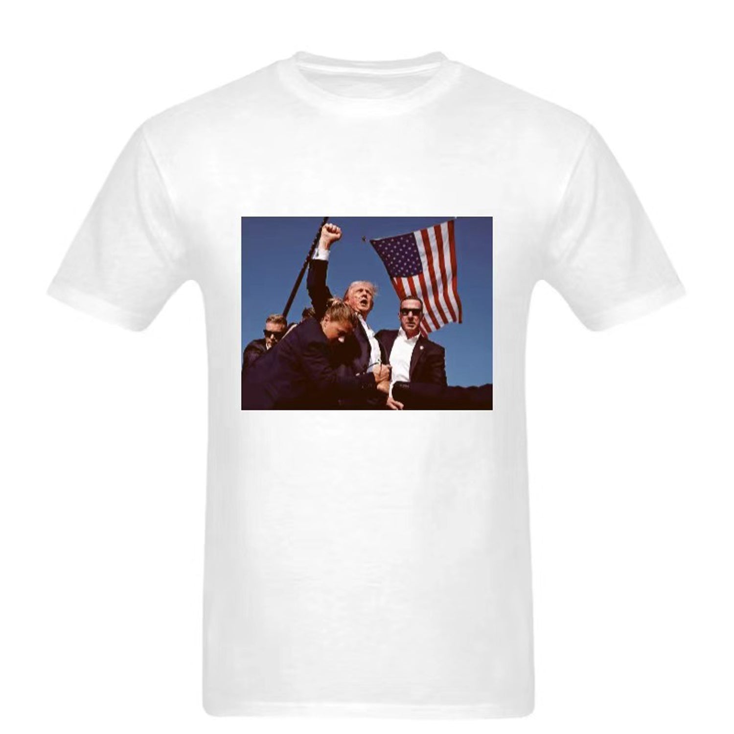 Camiseta gráfica de verano con estampado de bandera patriótica e imagen histórica
