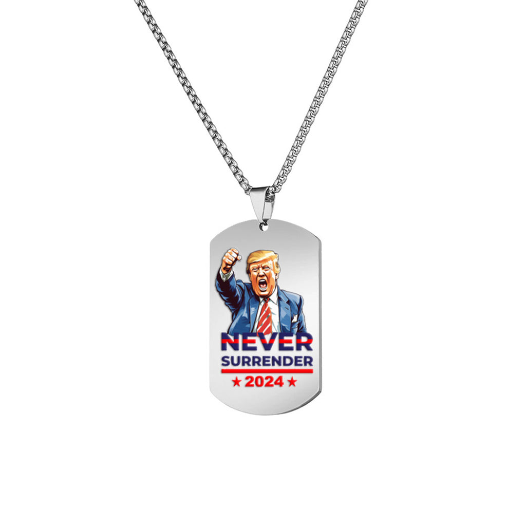 Alilang Trump 2024 Tag Necklace Shooting Makes Me Stronger Stainless Steel Chain