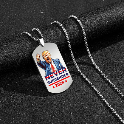 Alilang Trump 2024 Tag Necklace Shooting Makes Me Stronger Stainless Steel Chain