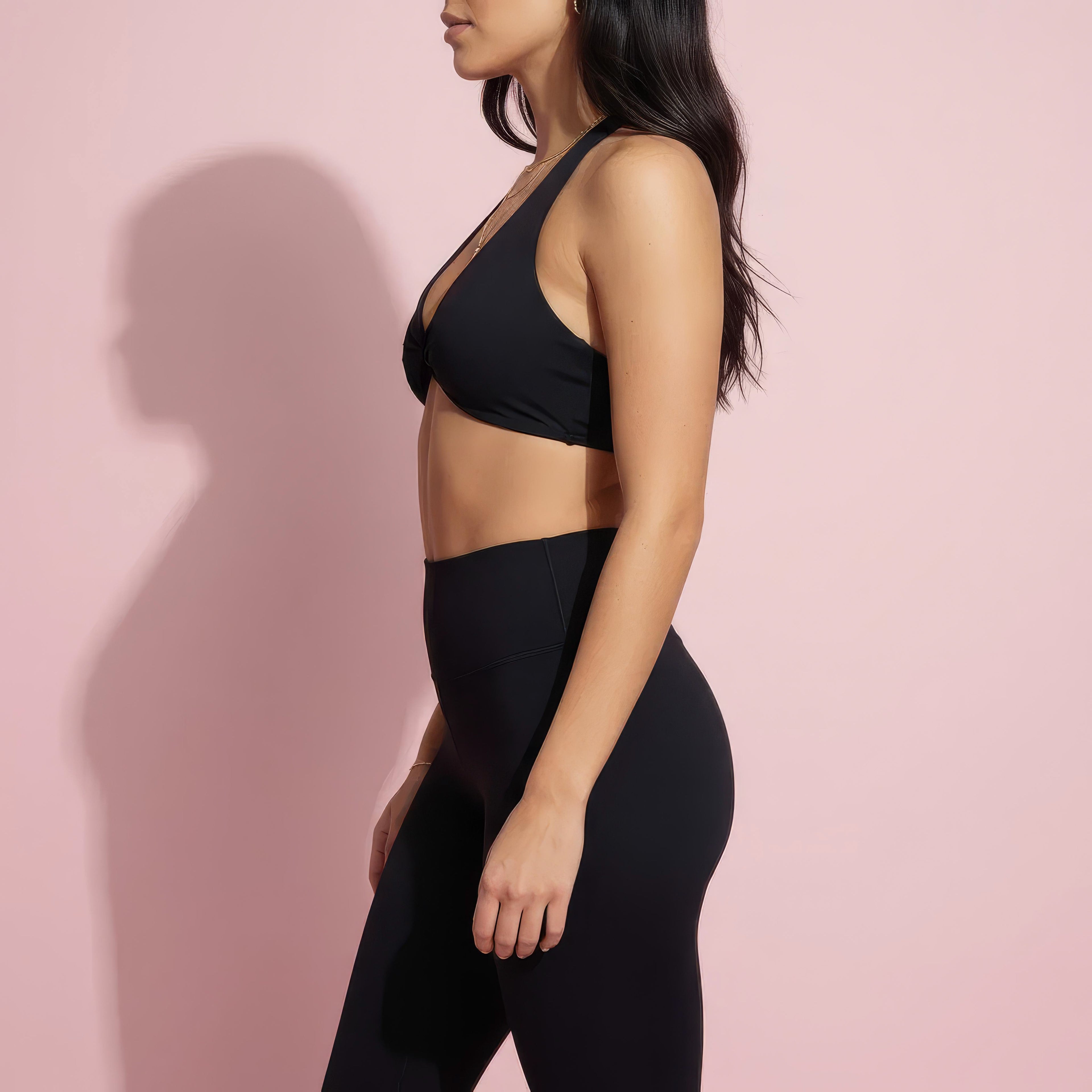 Anna-Kaci Active Women's Twist Front Halter Sports Bra Top with Supportive Wide Straps