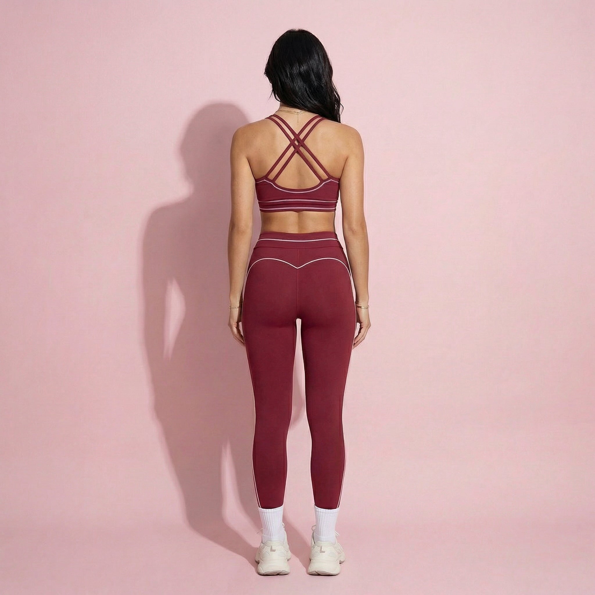 Anna-Kaci Active Women's High Waist Sculpting Leggings with Curved Contrast Seam Detailing and Stretch Performance Fabric