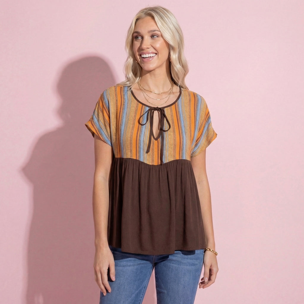Striped Colorful Tie Tunic