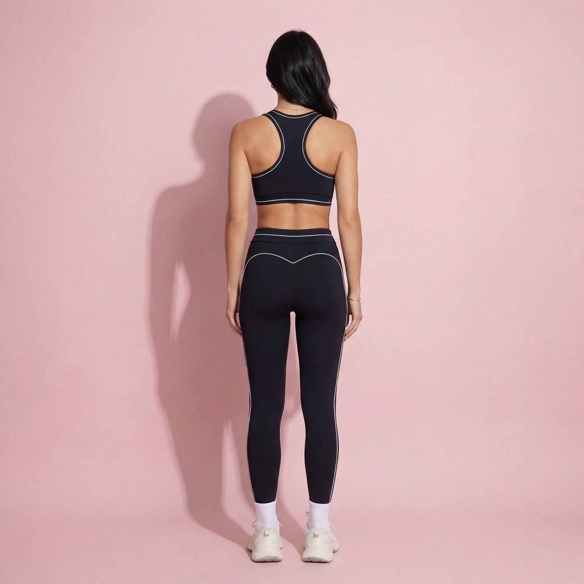 Anna-Kaci Active Women's High Waist Sculpting Leggings with Curved Contrast Seam Detailing and Stretch Performance Fabric