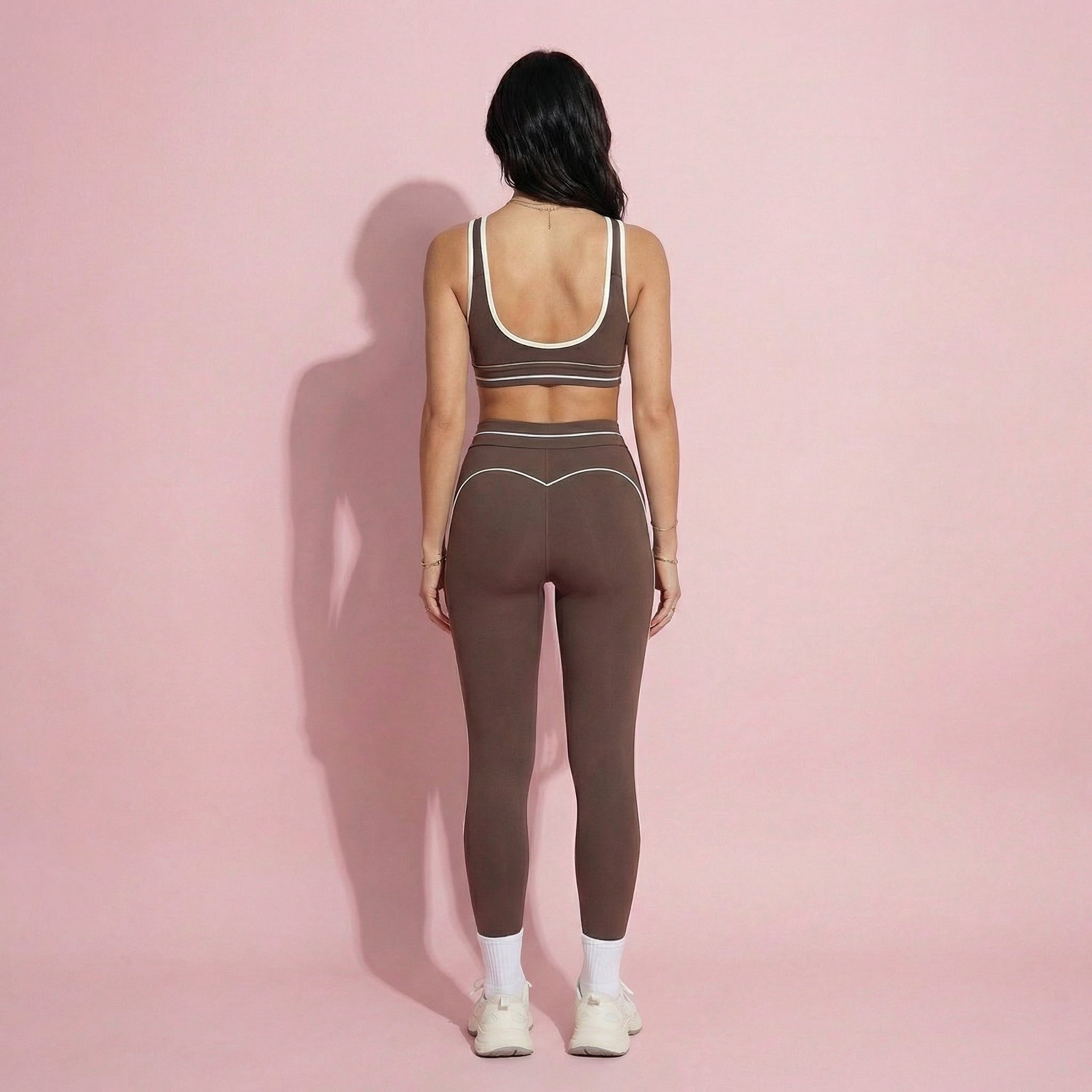 Anna-Kaci Active Women's High Waist Sculpting Leggings with Curved Contrast Seam Detailing and Stretch Performance Fabric