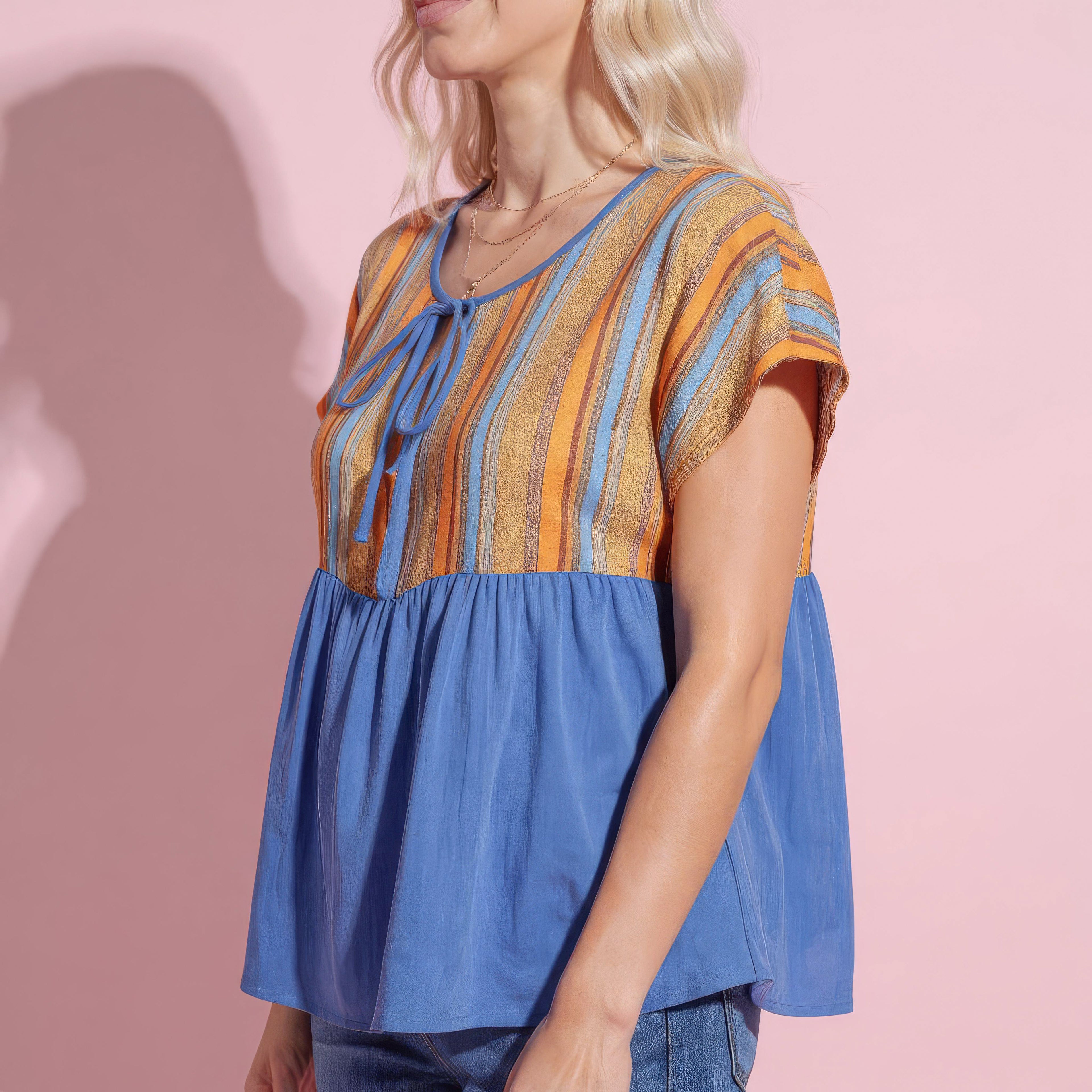 Striped Colorful Tie Tunic