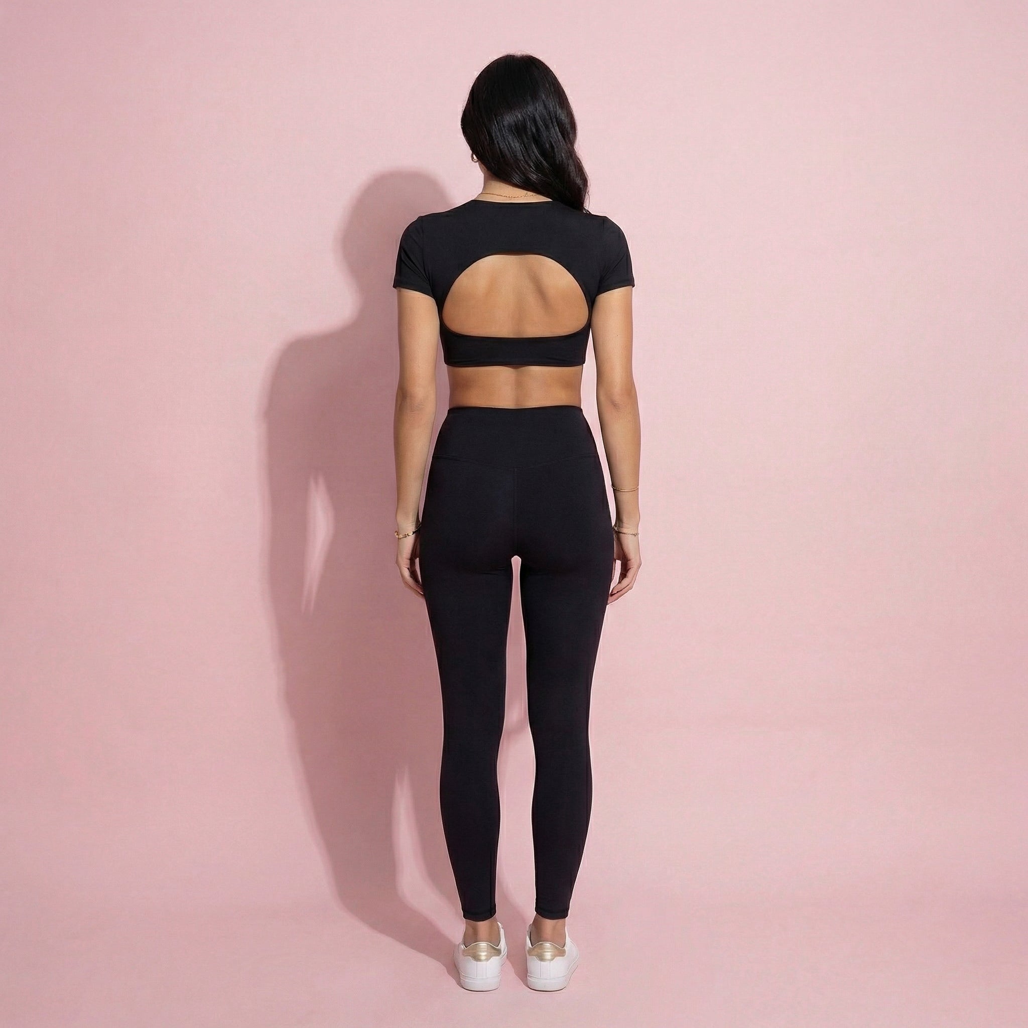 Anna-Kaci Active Women's Short Sleeve Twist Front V-Neck Crop Active Top