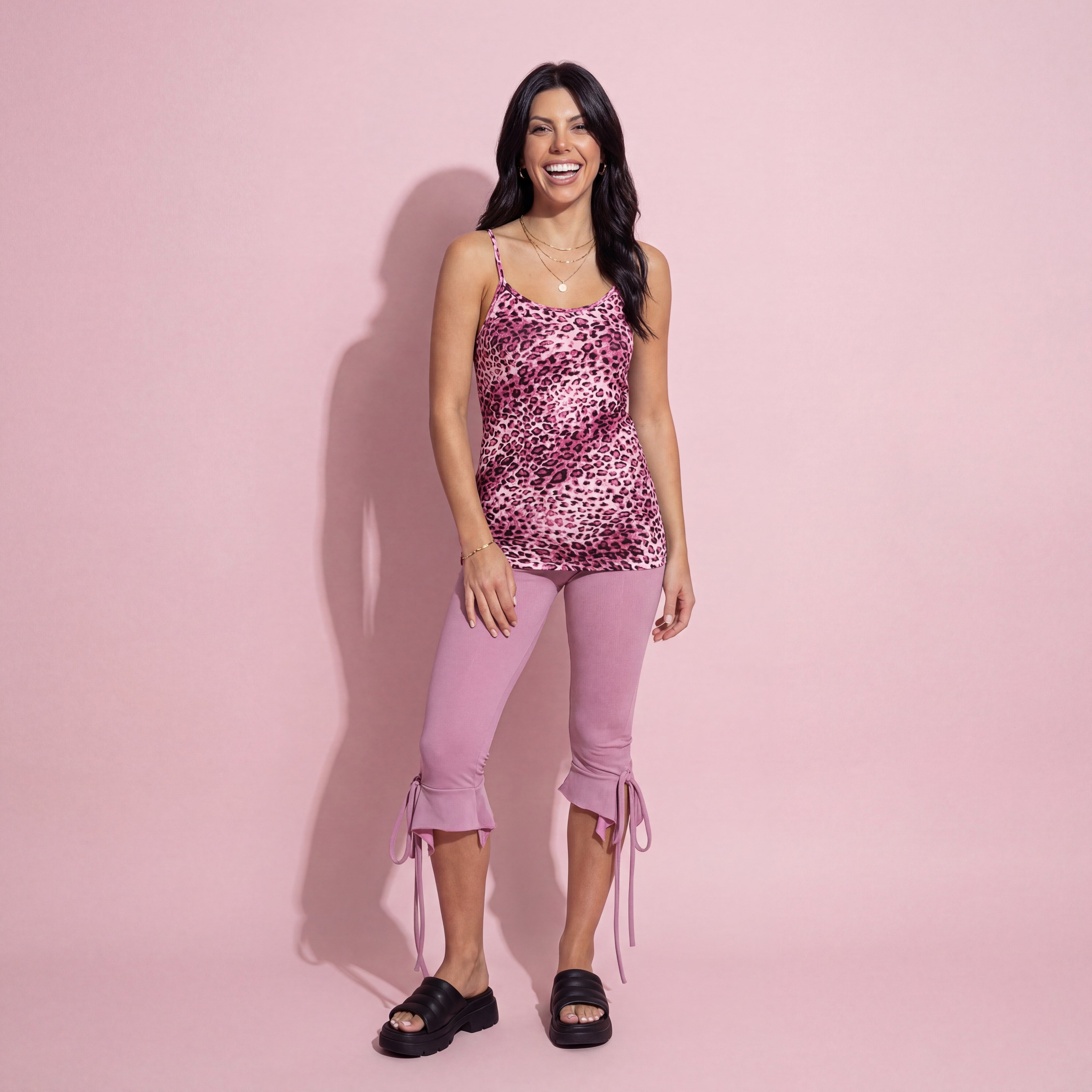 Anna-Kaci Womens Casual Leopard Print Spaghetti Strap Soft Racerback Tank Top