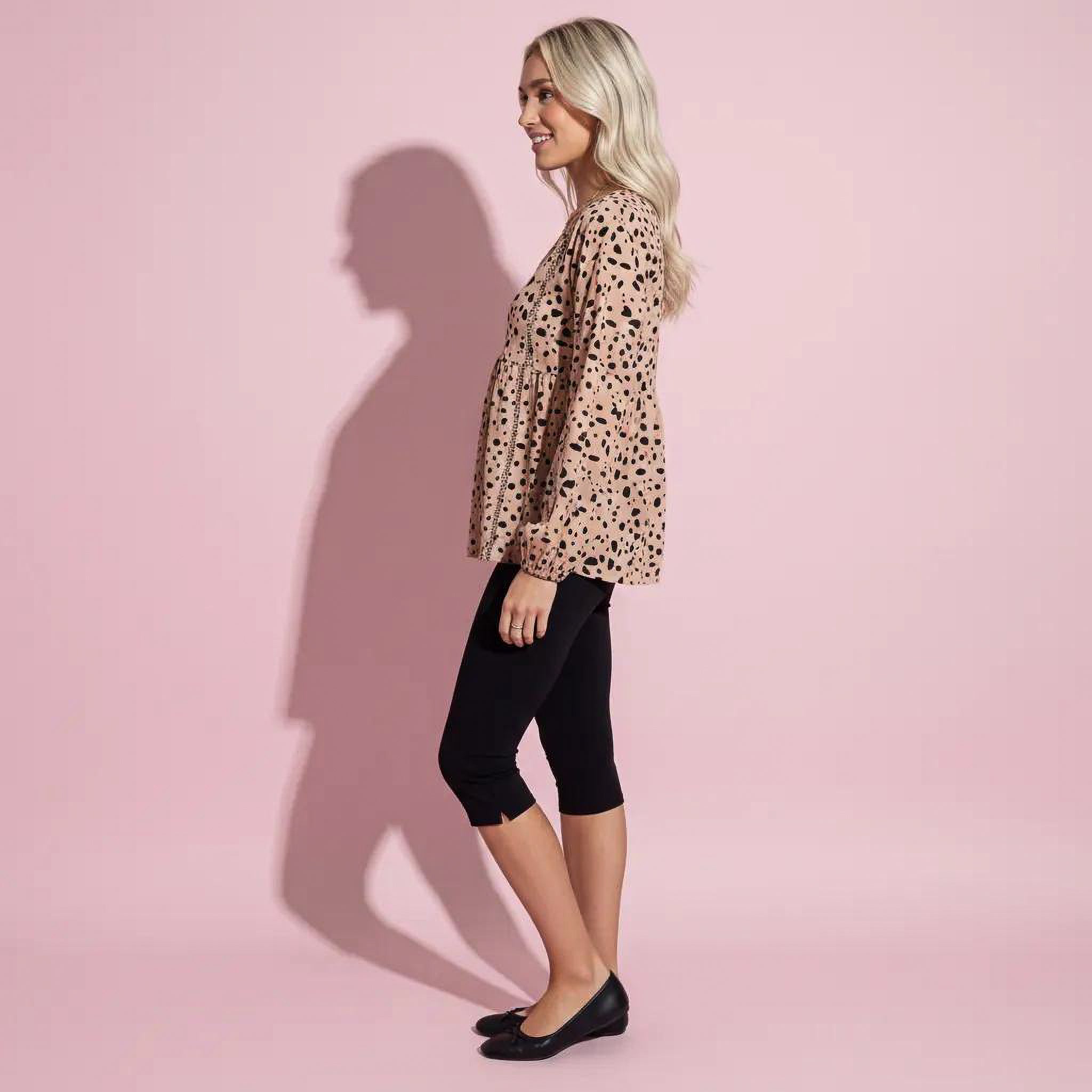 V Neck Cheetah Print Blouse