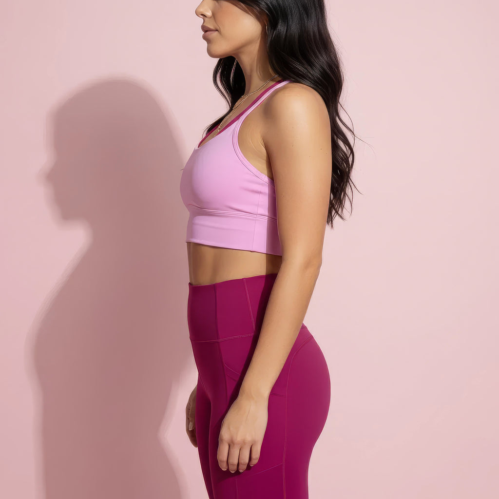 Anna-Kaci Active Women's Scoop Neck Sports Bra with Double Strap Back and Soft Stretch Fabric