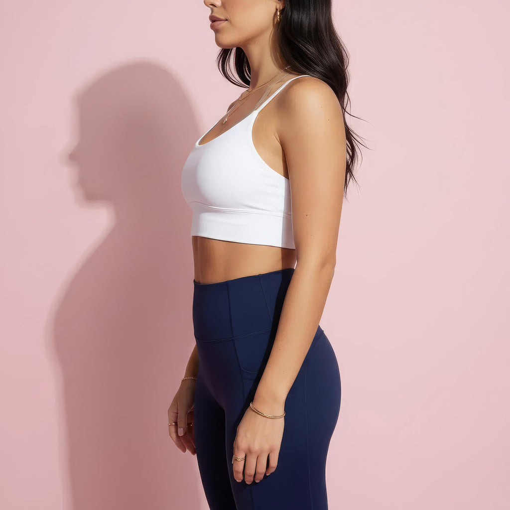 Anna-Kaci Active Women's Scoop Neck Sports Bra with Double Strap Back and Soft Stretch Fabric