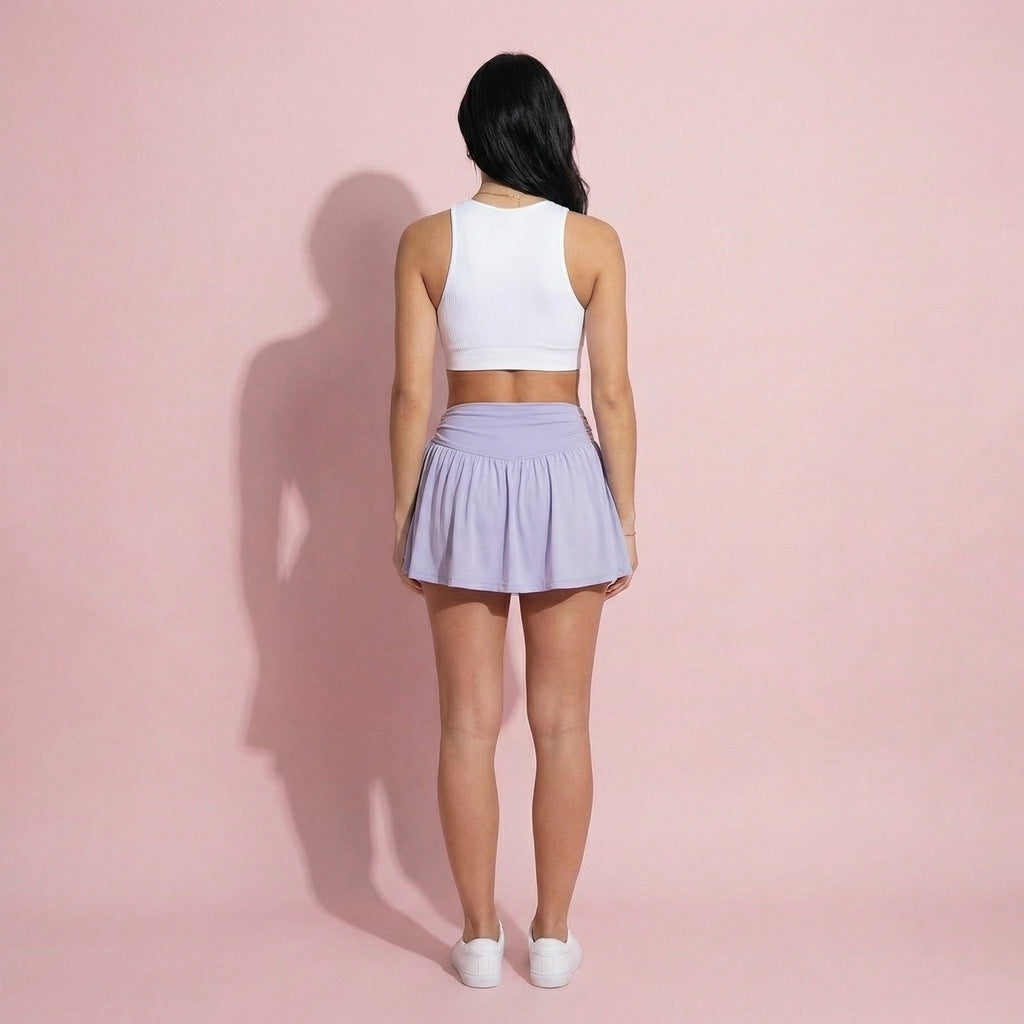 Anna-Kaci Women's High Waist Flared Active Skirt with Adjustable Drawstring Sides