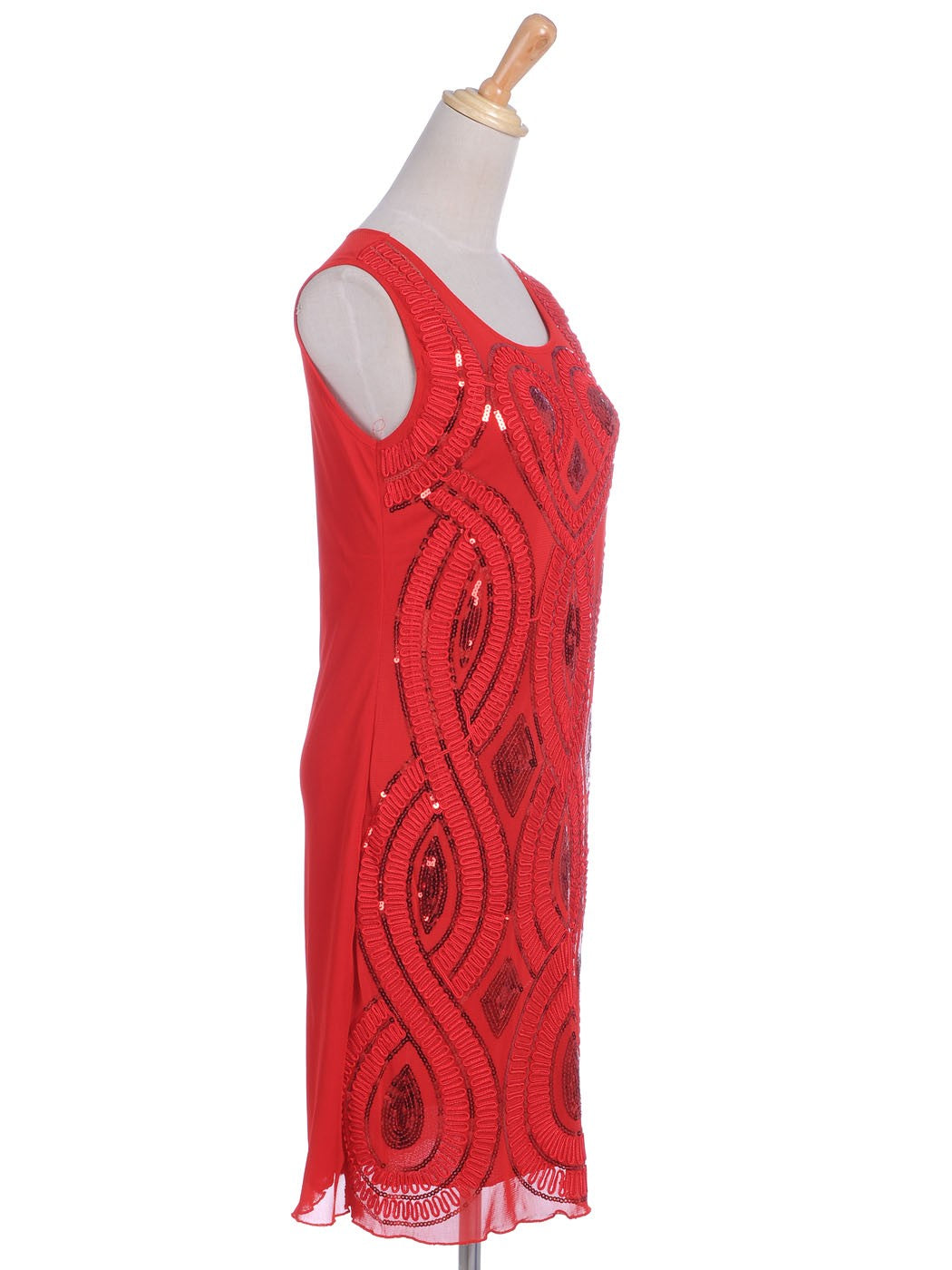 Vestido sin mangas estilo art déco del Gran Gatsby