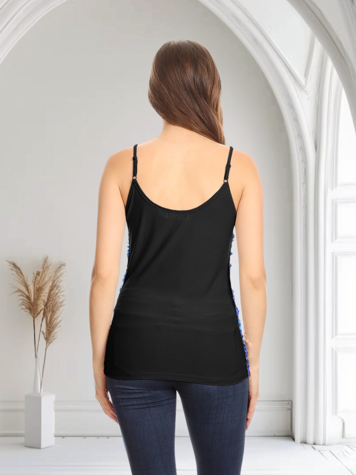 Camisola brillante con lentejuelas brillantes 
