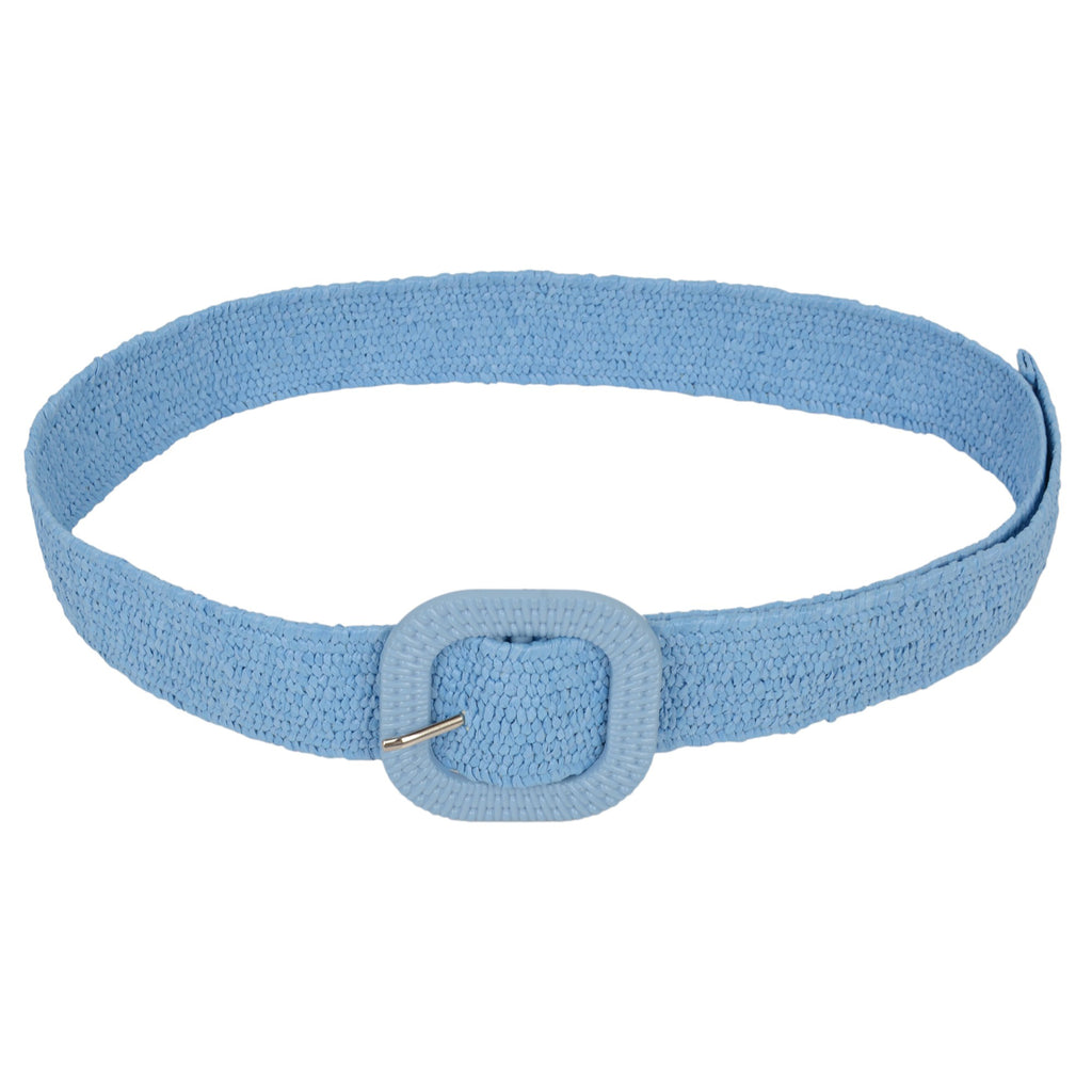 Anna-Kaci Elegant Straw Belt with Matching Woven Buckle