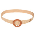 Anna-Kaci Bohemian - Style Woven Belt with Round Plastic Buckle