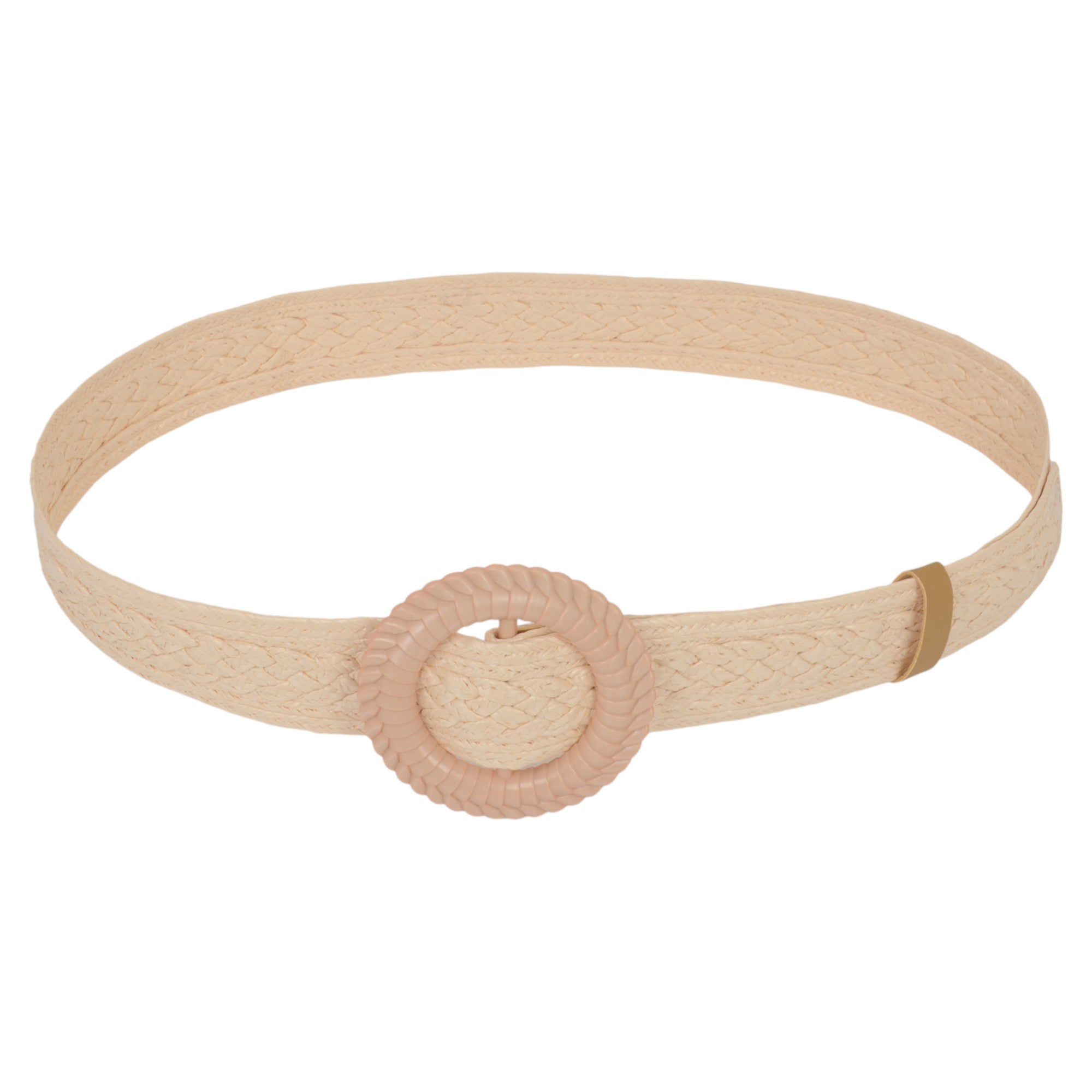 Anna-Kaci Bohemian - Style Woven Belt with Round Plastic Buckle