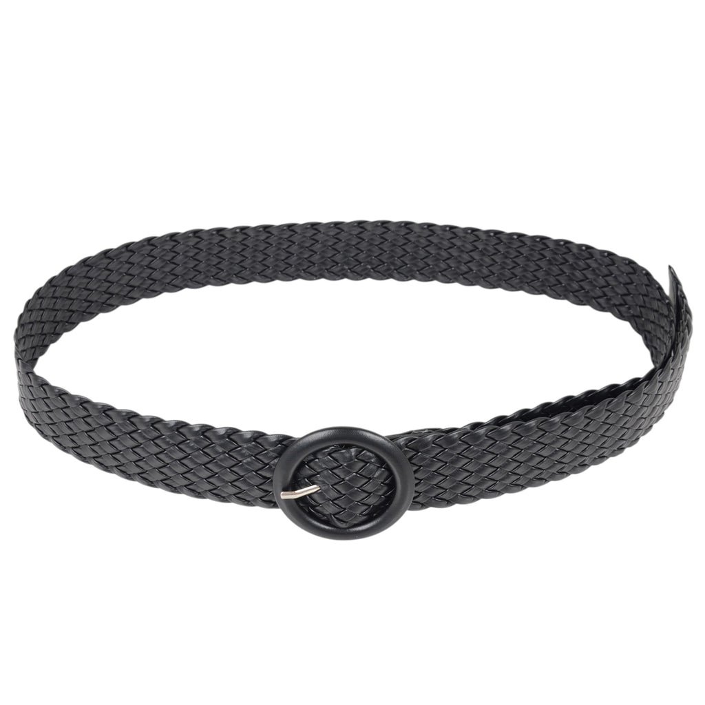 Anna-Kaci Sleek Woven Women's Belt with Plastic Buckle
