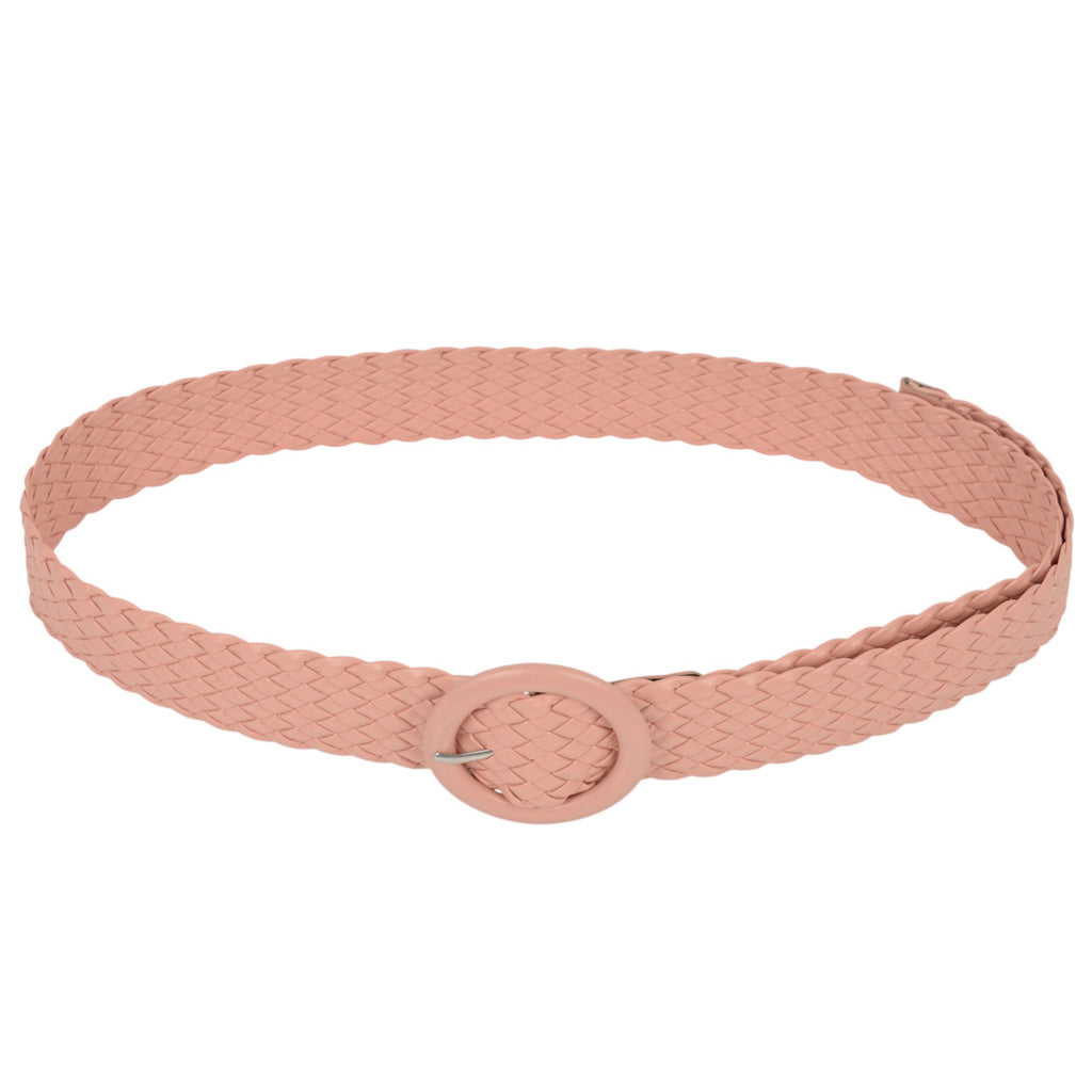 Anna-Kaci Sleek Woven Women's Belt with Plastic Buckle