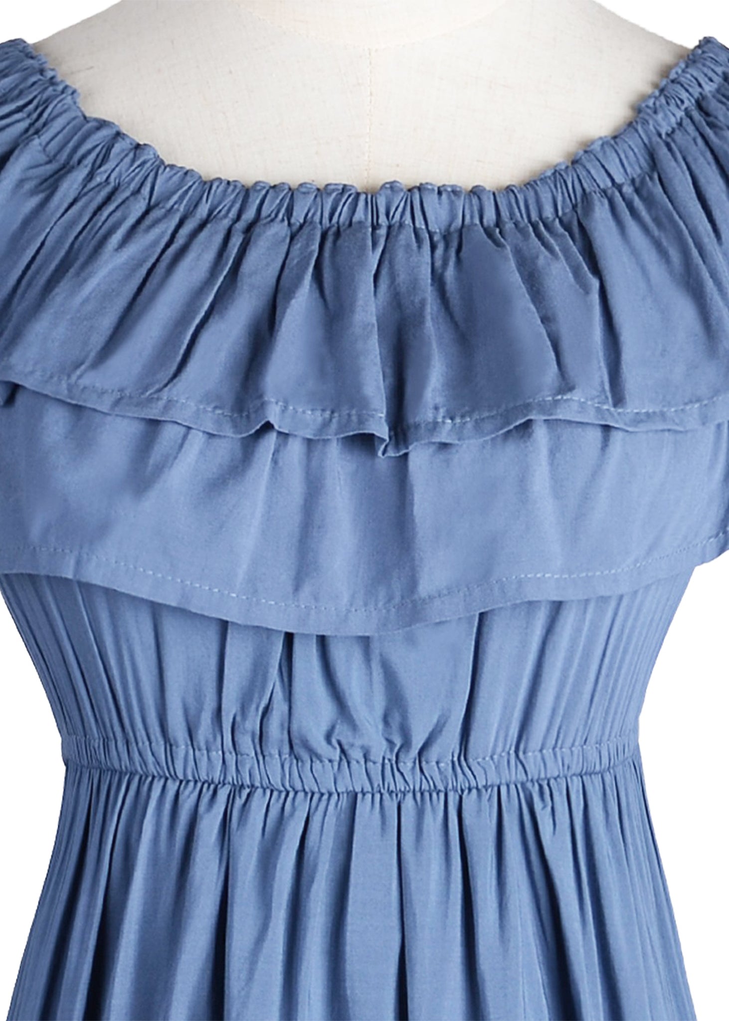 Vestido largo elástico con volantes de estilo griego