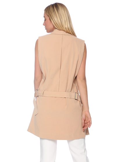 Chaqueta tipo gabardina cruzada con frente abierto