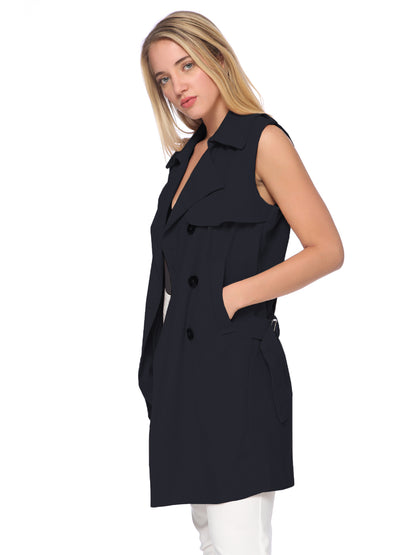 Chaqueta tipo gabardina cruzada con frente abierto