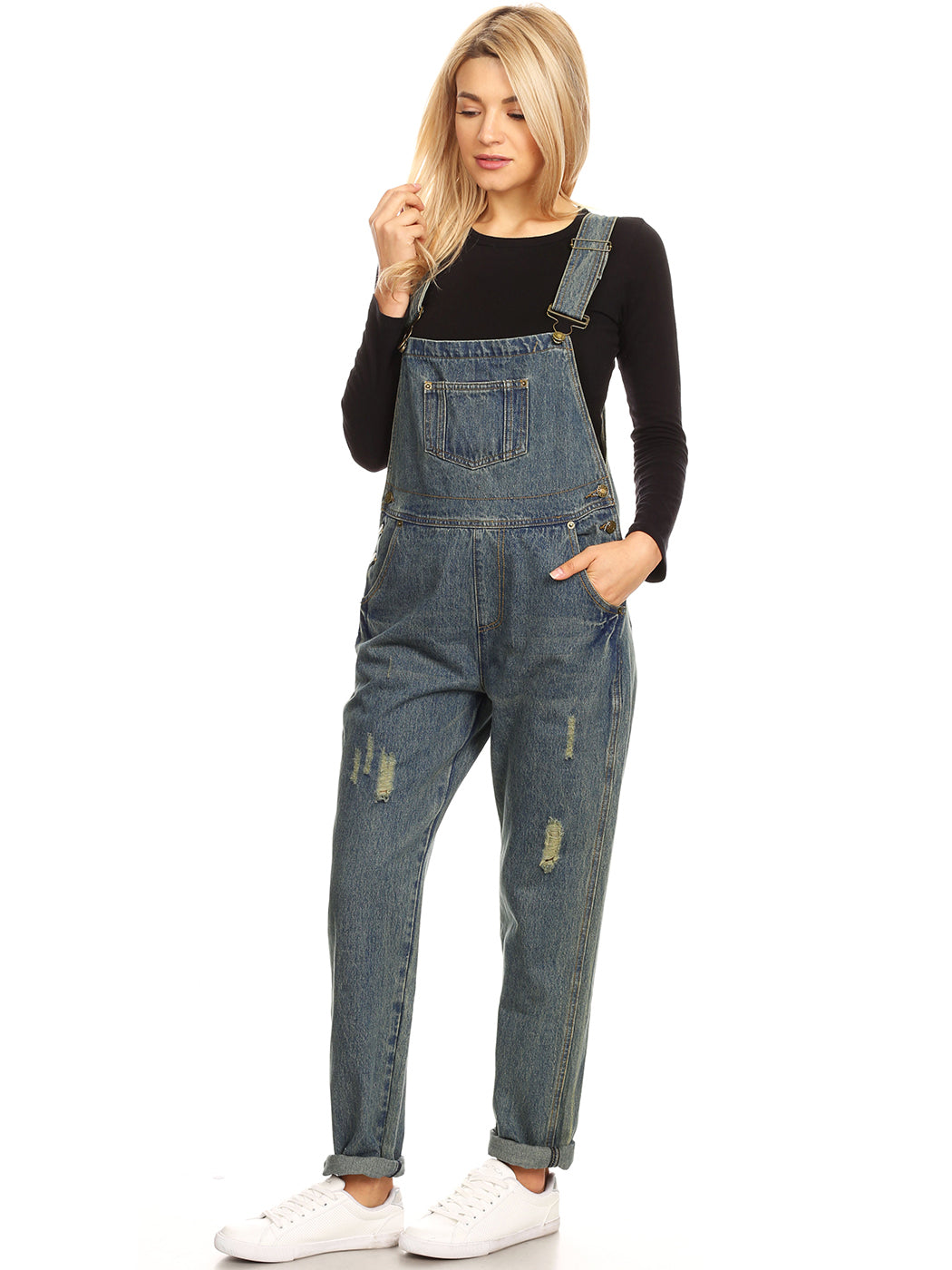 Vintage Adjustable Strap Denim Overalls