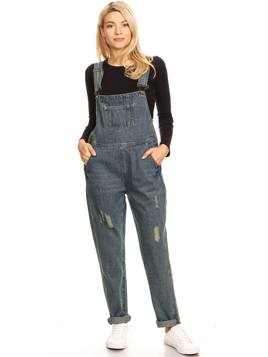 Mono vaquero vintage con tirantes ajustables
