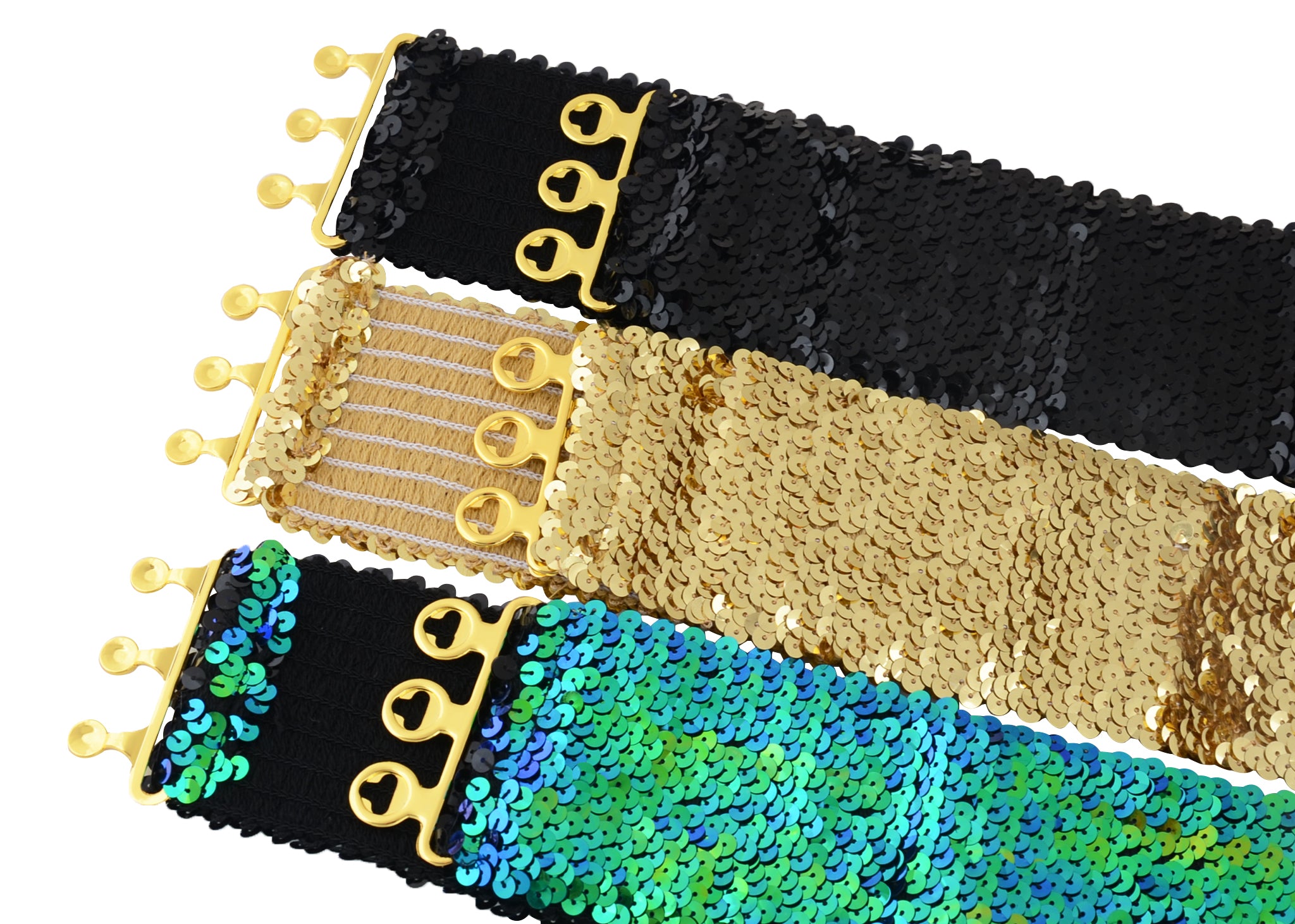 Sparkly Sequin Wide-Stretch Elastic Belt