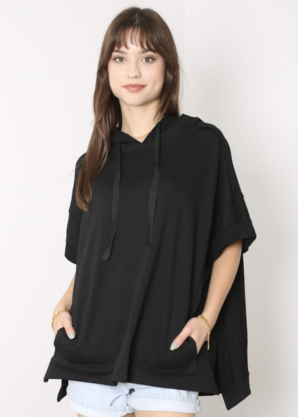 Sudadera con capucha de manga corta para novio
